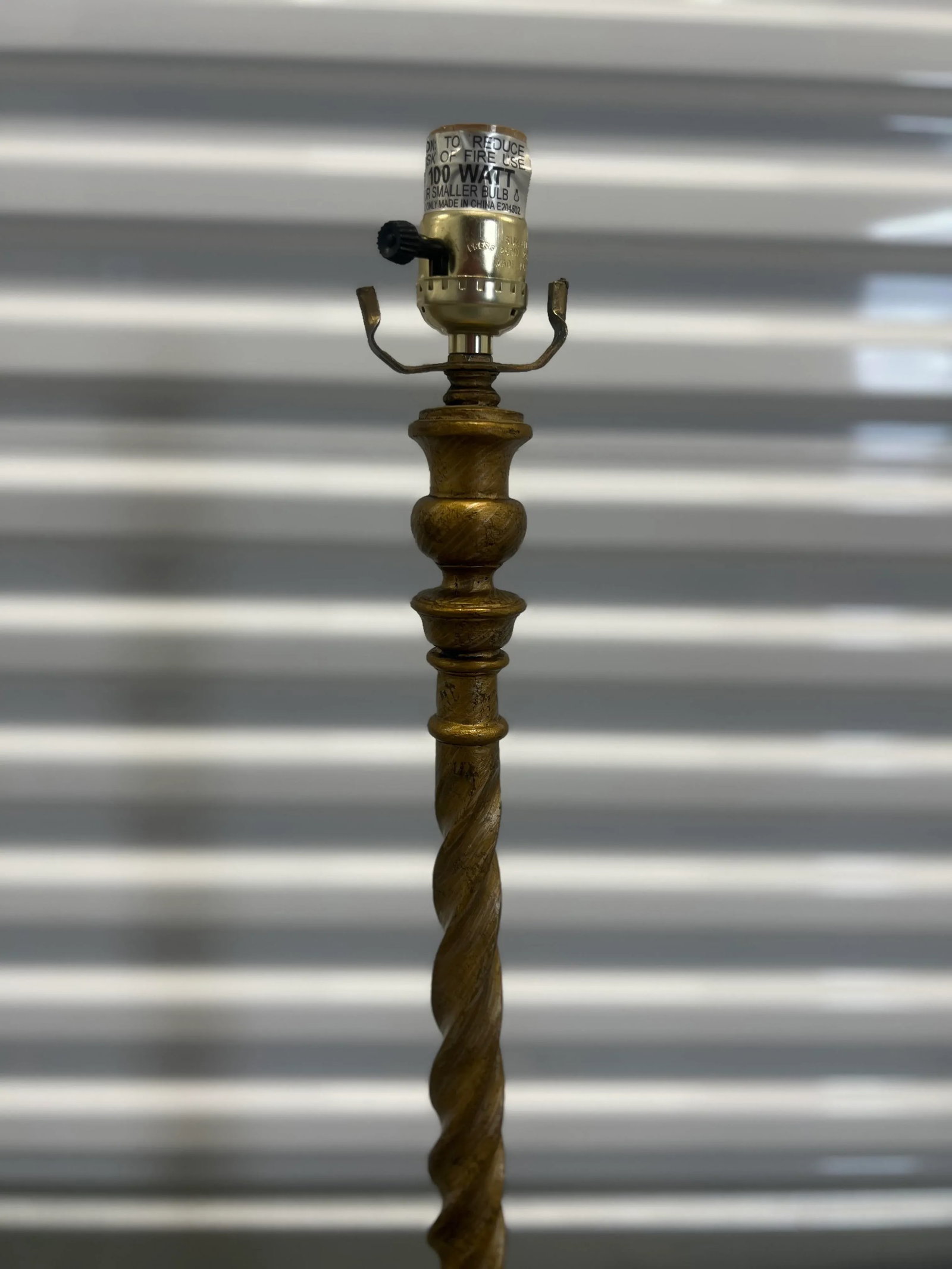Pair, Vintage Italian Barley Twist Chippendale Style Gilt Wood Table Lamps - 7