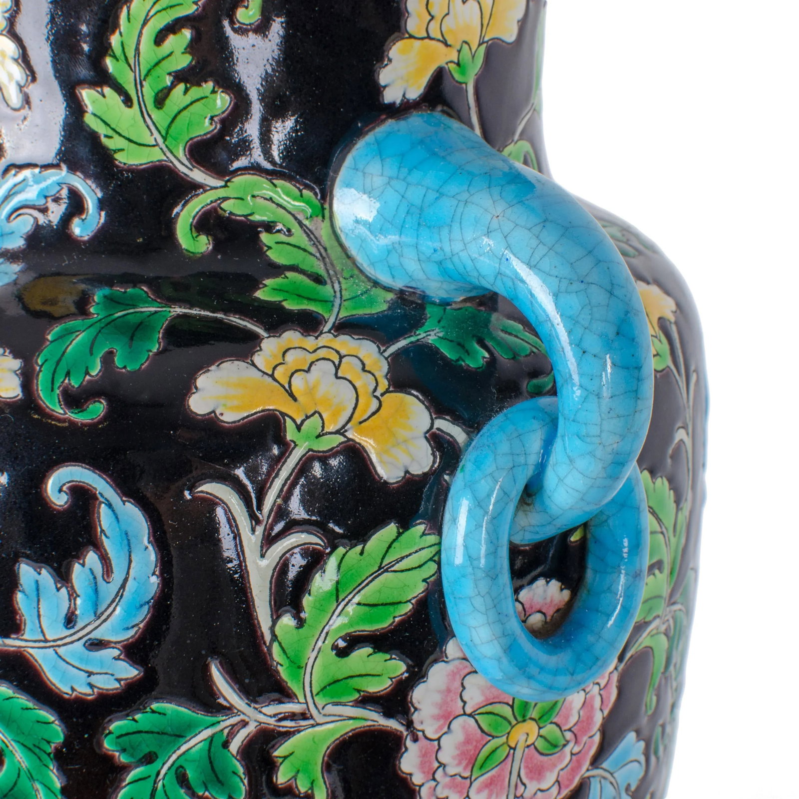 1900s Asian Antique Famille Noir Table Lamp - 7