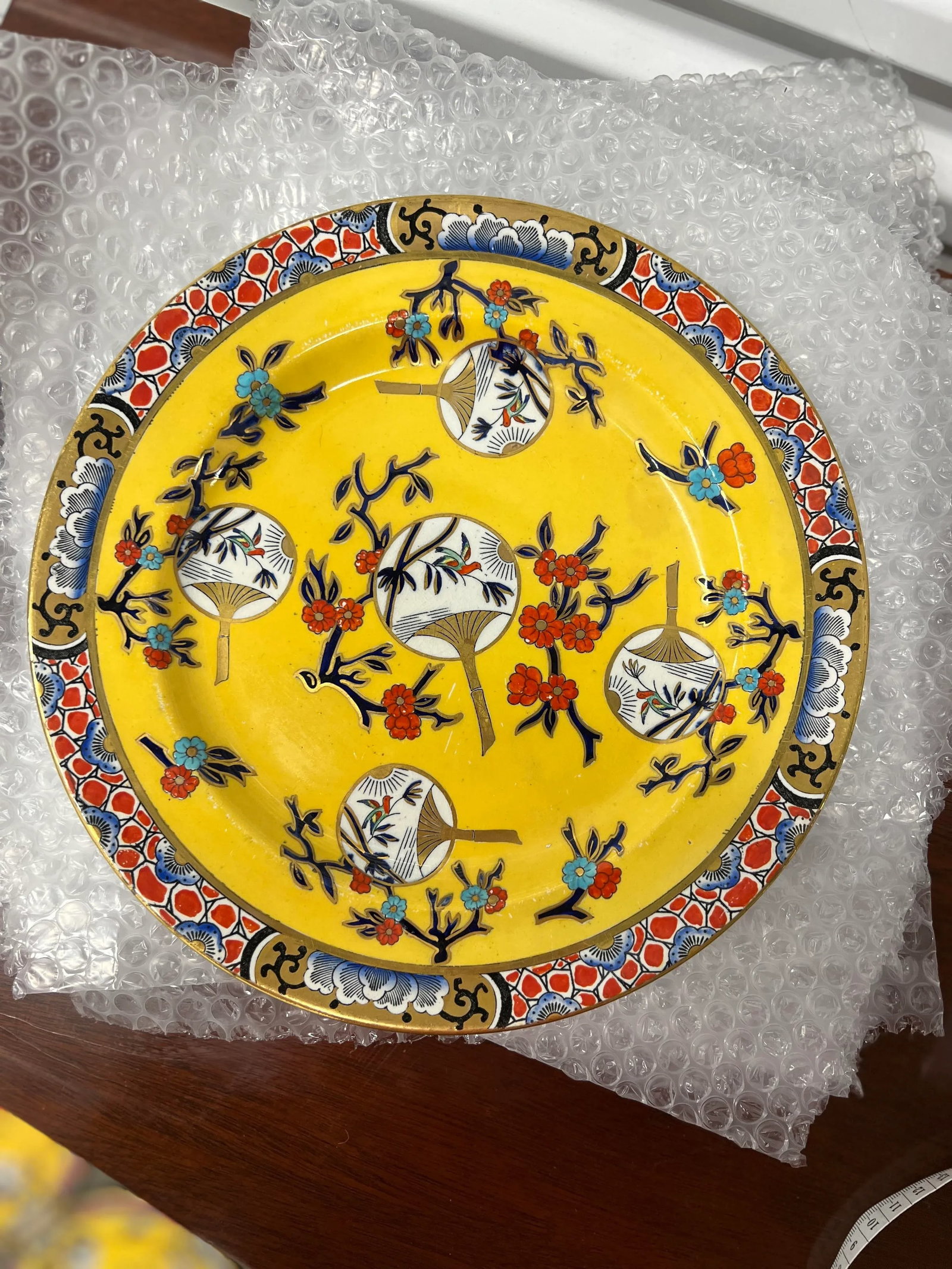 Very Rare, Set of 8 Mason's Ironstone Fan Pattern Chinoiserie Dinner Plates - 2