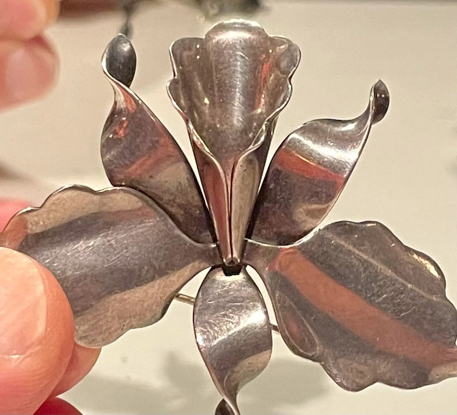 Vintage Hector Aguilar Taxco Mexico Sterling 940 Brooch - 3