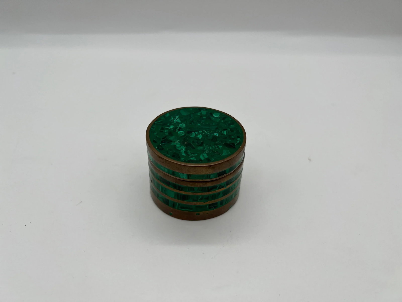 Vintage Mid Century Malachite & Brass Mounted Table Box - 2