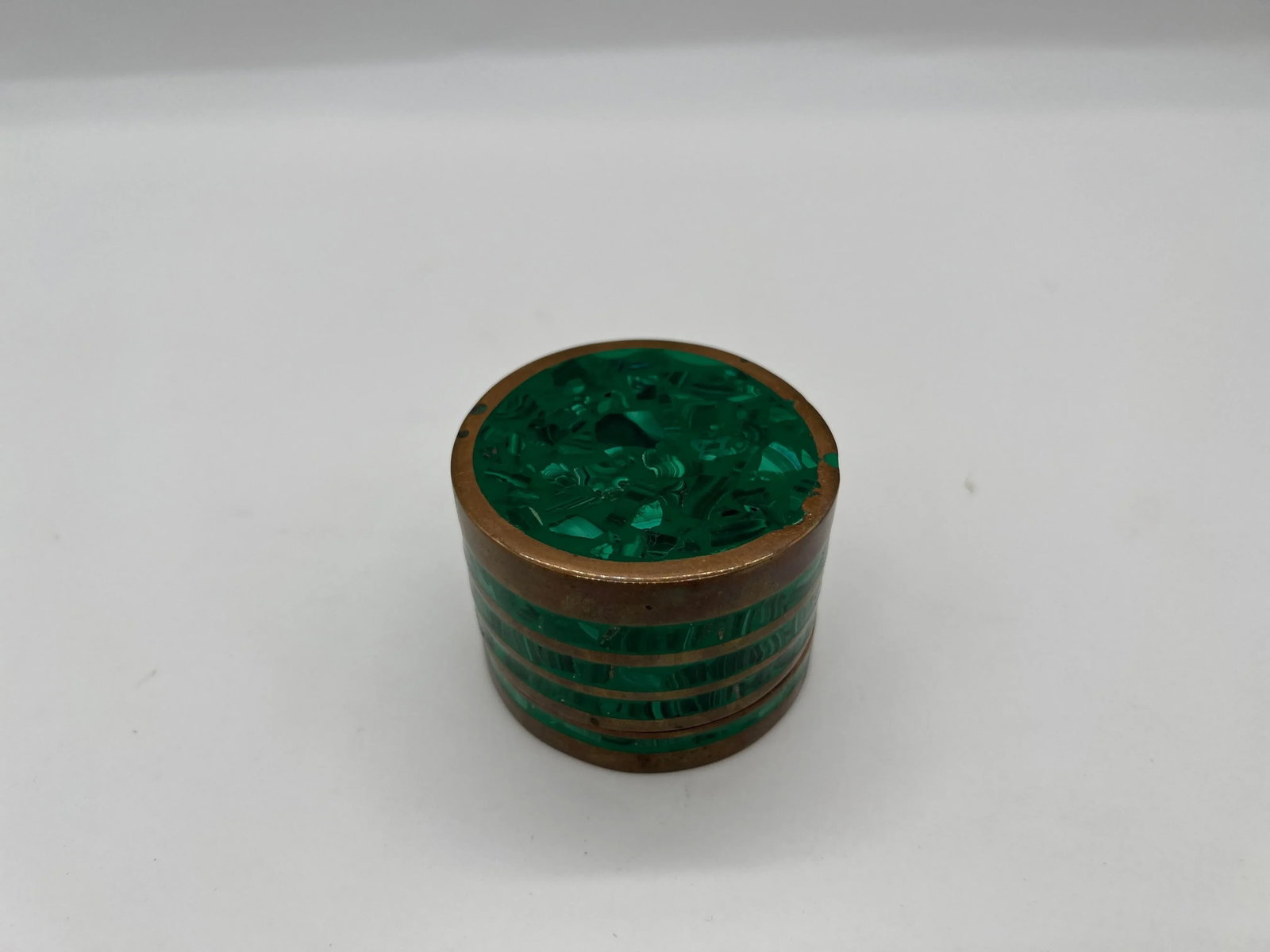 Vintage Mid Century Malachite & Brass Mounted Table Box - 5