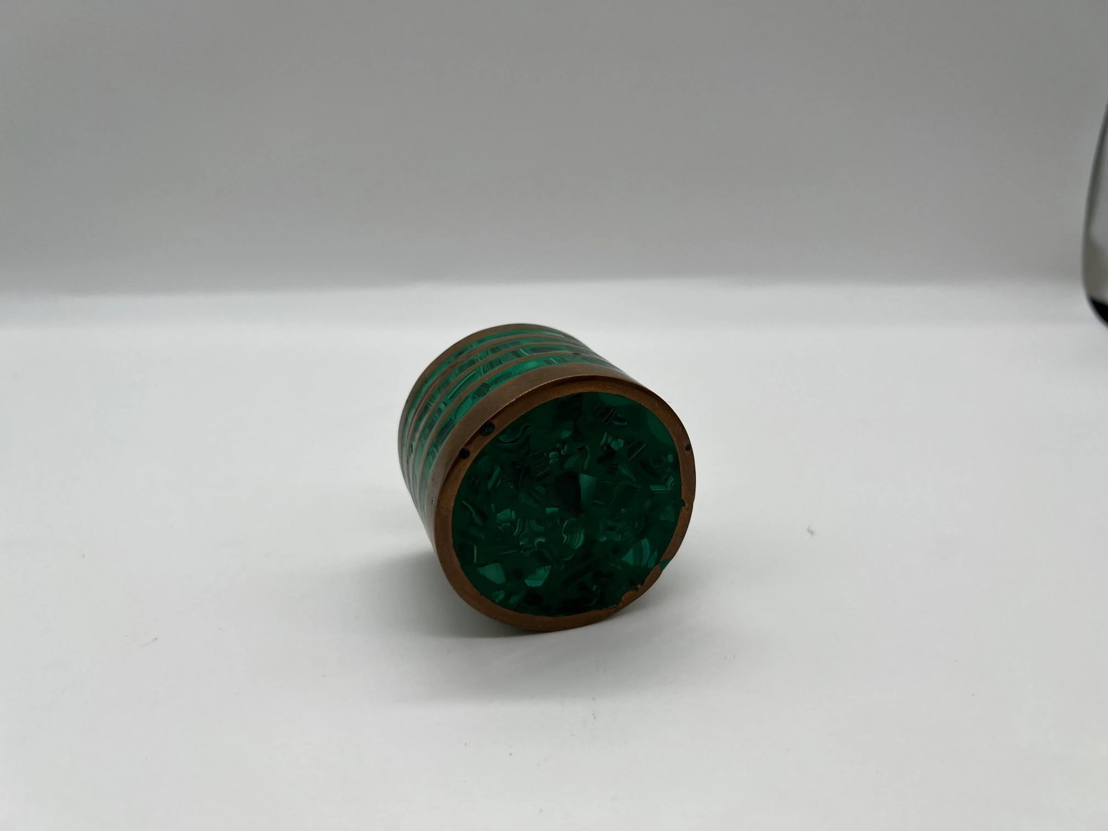 Vintage Mid Century Malachite & Brass Mounted Table Box - 6