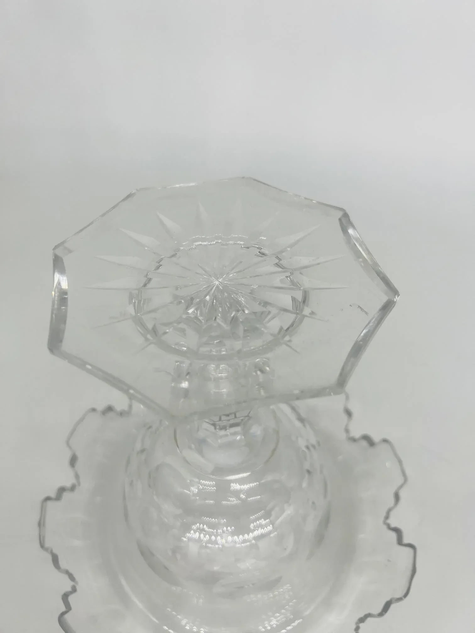 Antique Anglo-Irish Cut Crystal Lidded Urn - 10