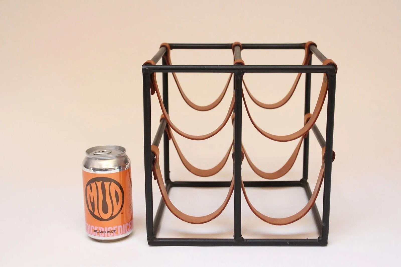 Vintage Iron and Leather Wine Rack by Arthur Umanoff - 5