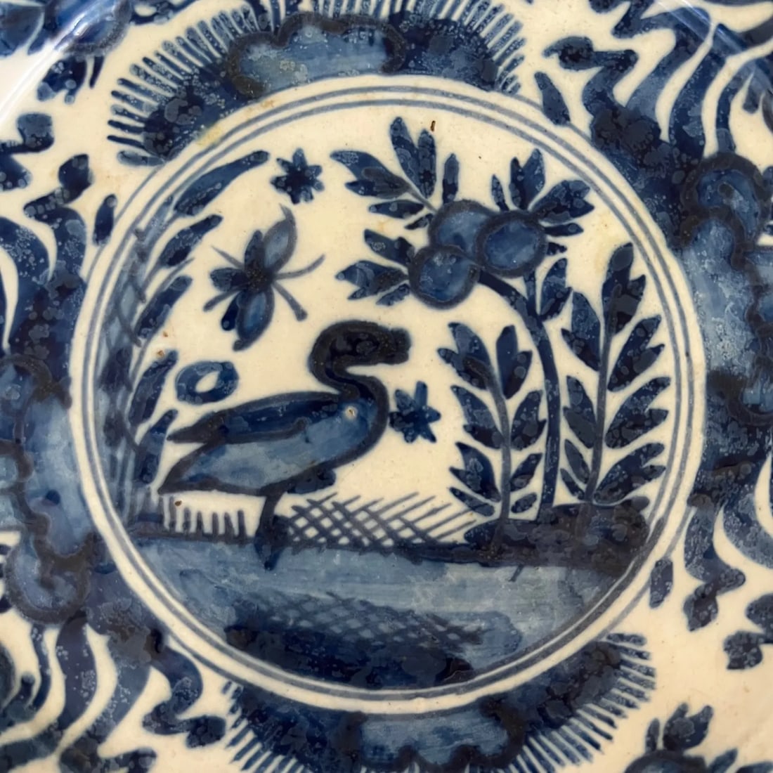 18th Century Delft Dutch Delftware Blue and White Cabinet Plate - 4