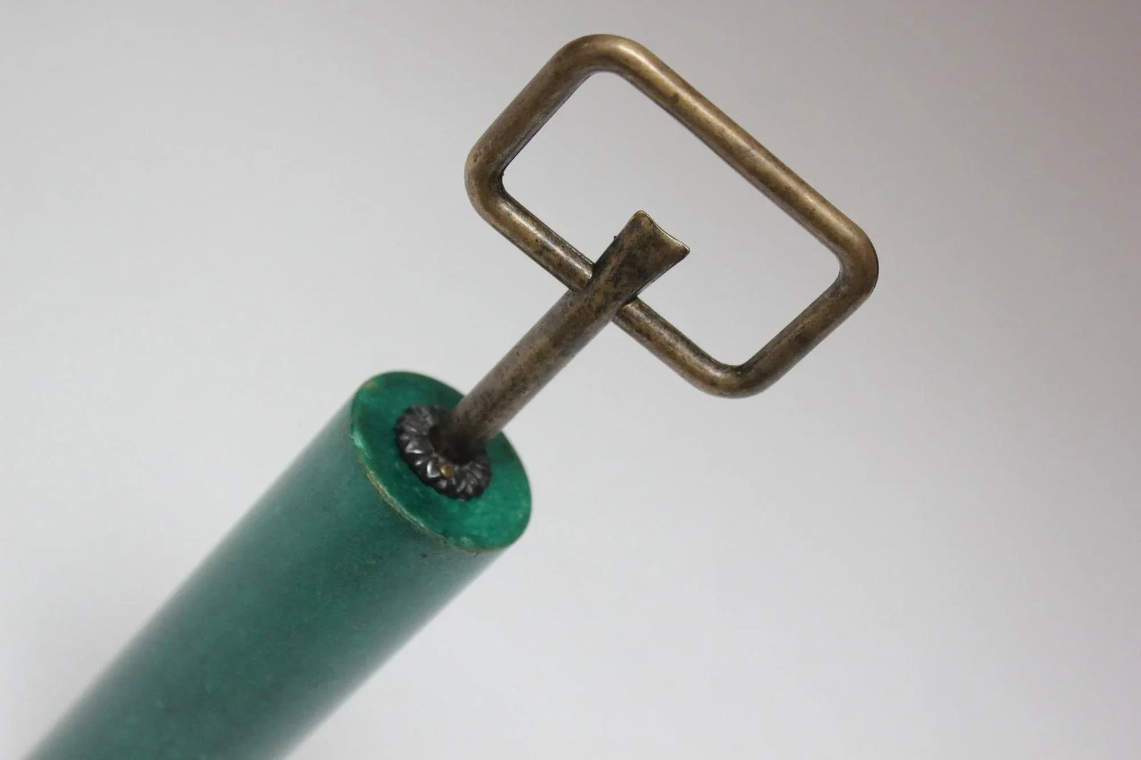 Vintage Italian Malachite Green Goatskin and Brass Bottle Opener by Aldo Tura - 10
