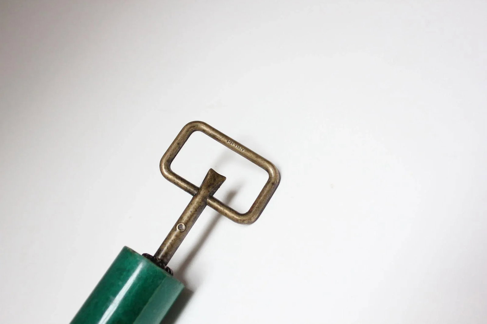 Vintage Italian Malachite Green Goatskin and Brass Bottle Opener by Aldo Tura - 11