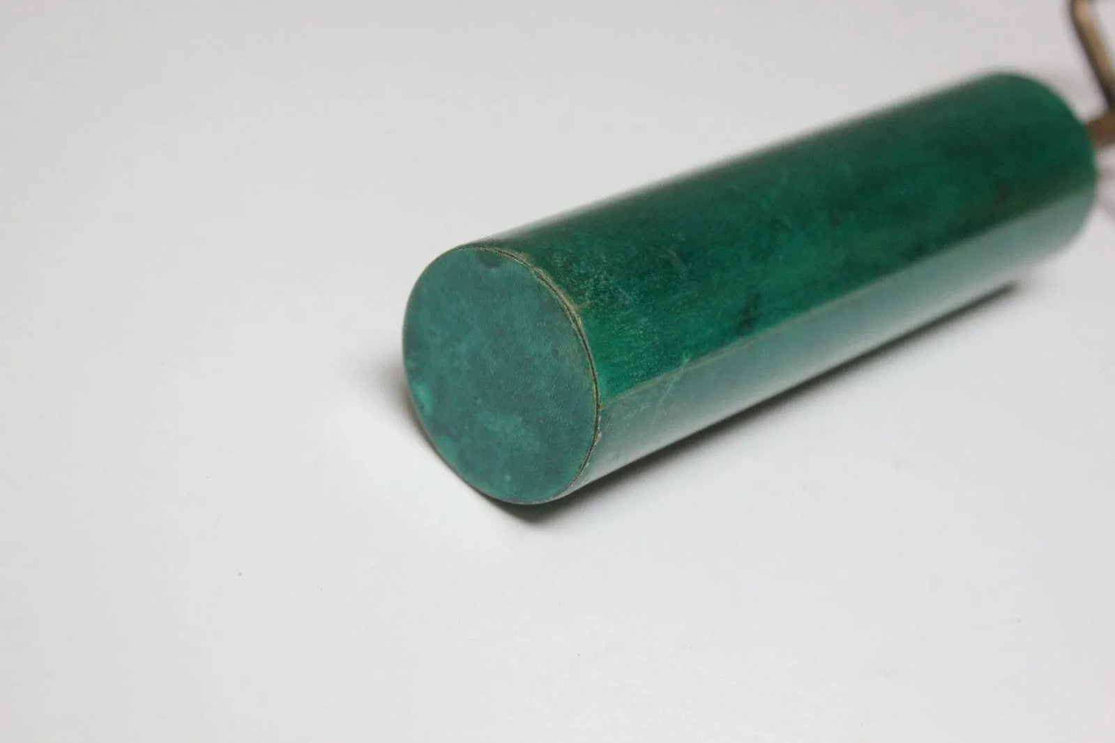 Vintage Italian Malachite Green Goatskin and Brass Bottle Opener by Aldo Tura - 12