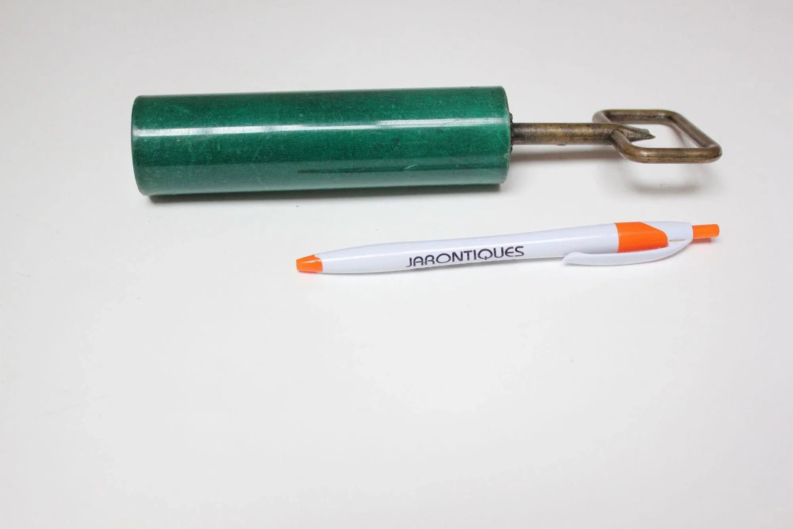 Vintage Italian Malachite Green Goatskin and Brass Bottle Opener by Aldo Tura - 5