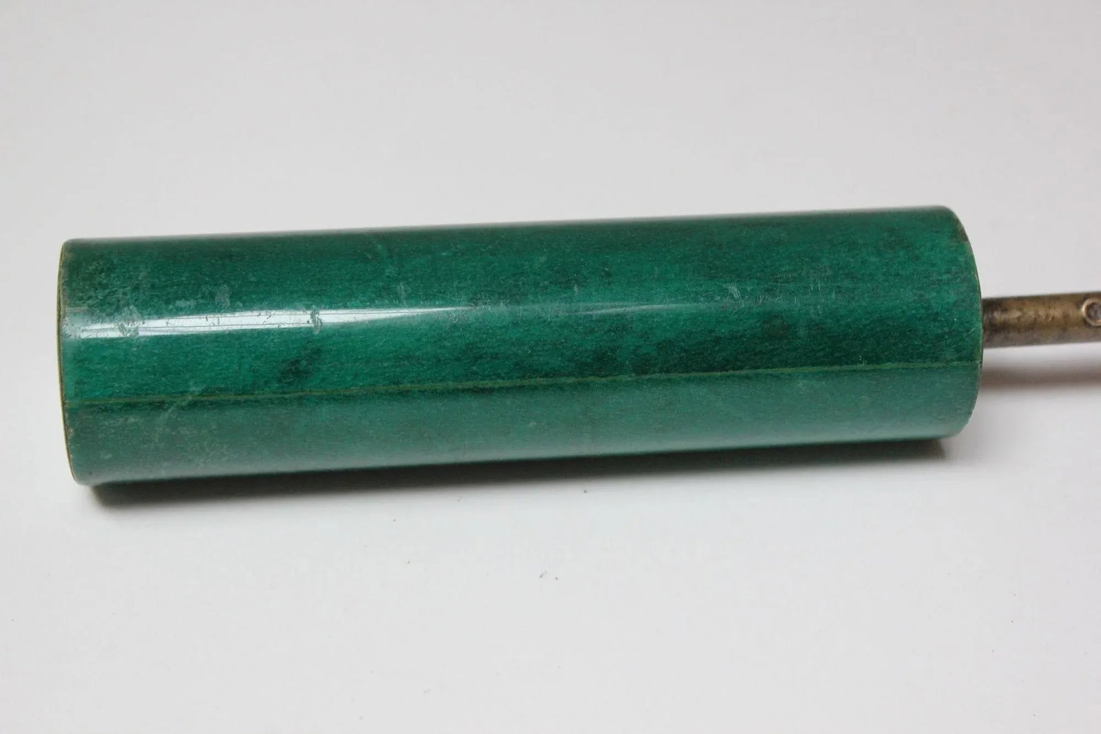 Vintage Italian Malachite Green Goatskin and Brass Bottle Opener by Aldo Tura - 7