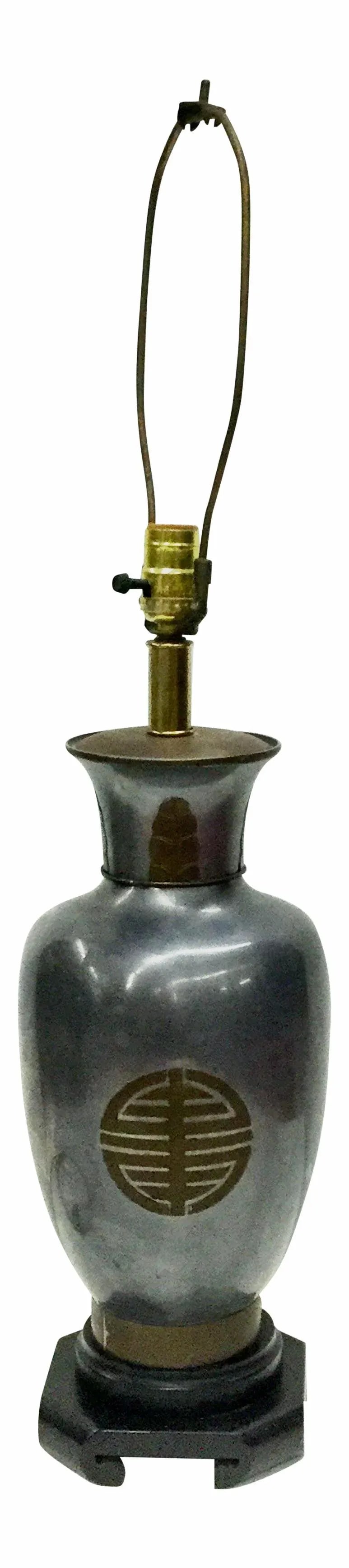 1960s Large Frederick Cooper Pewter Brutalist Table Lamp - 11