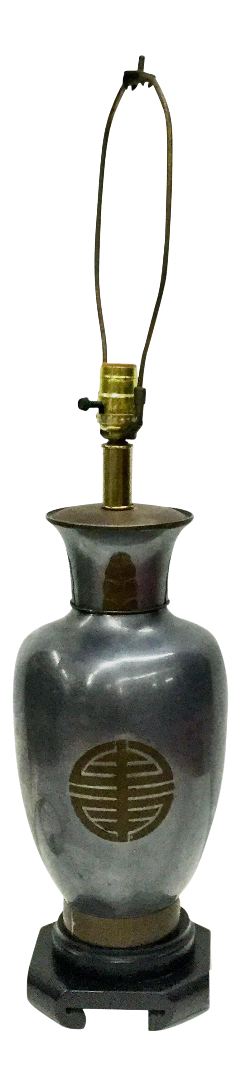 1960s Large Frederick Cooper Pewter Brutalist Table Lamp (1 of 11)