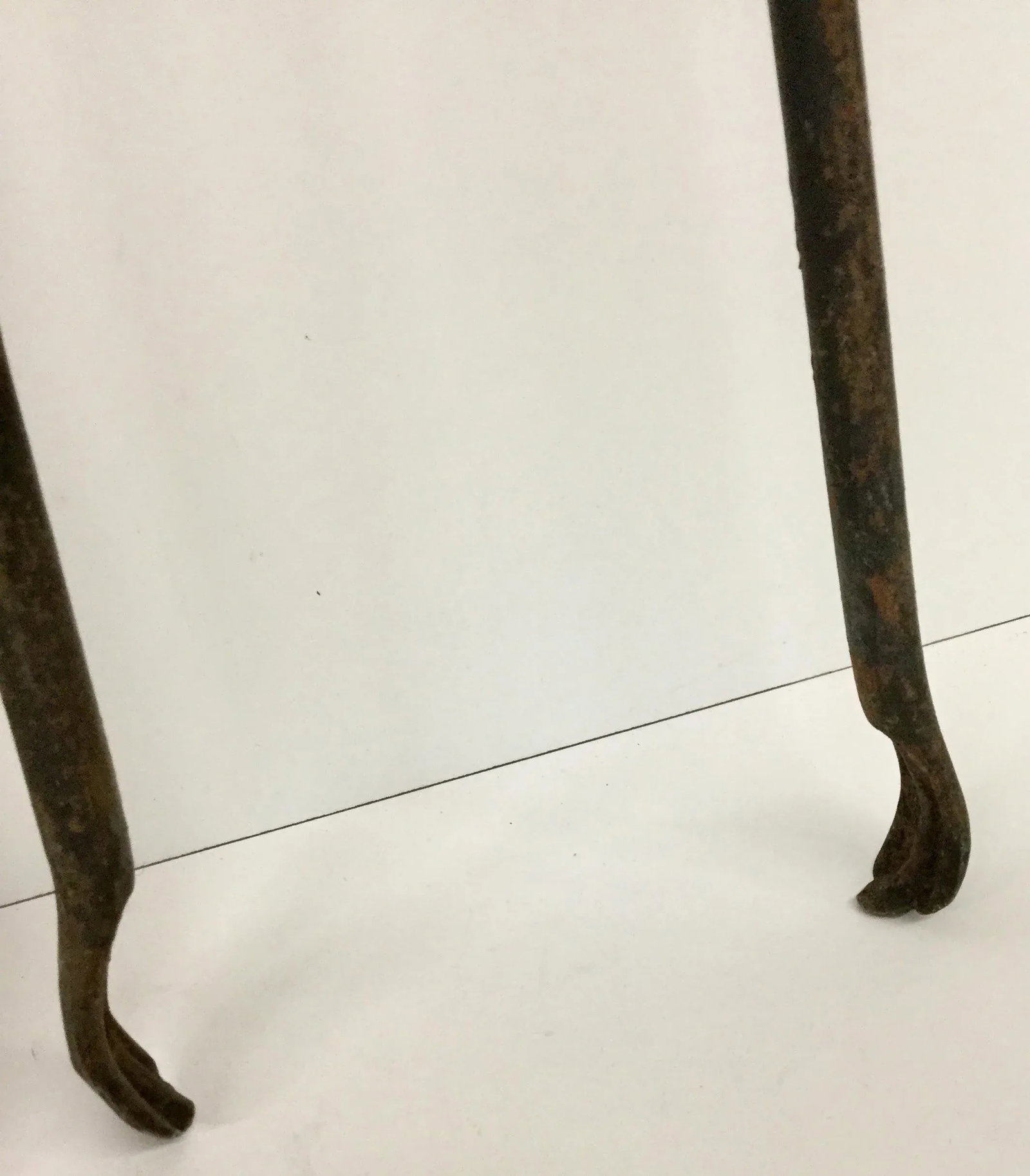 French Antique Wrought Iron Fireplace Tool Set - 2 Piece - 3