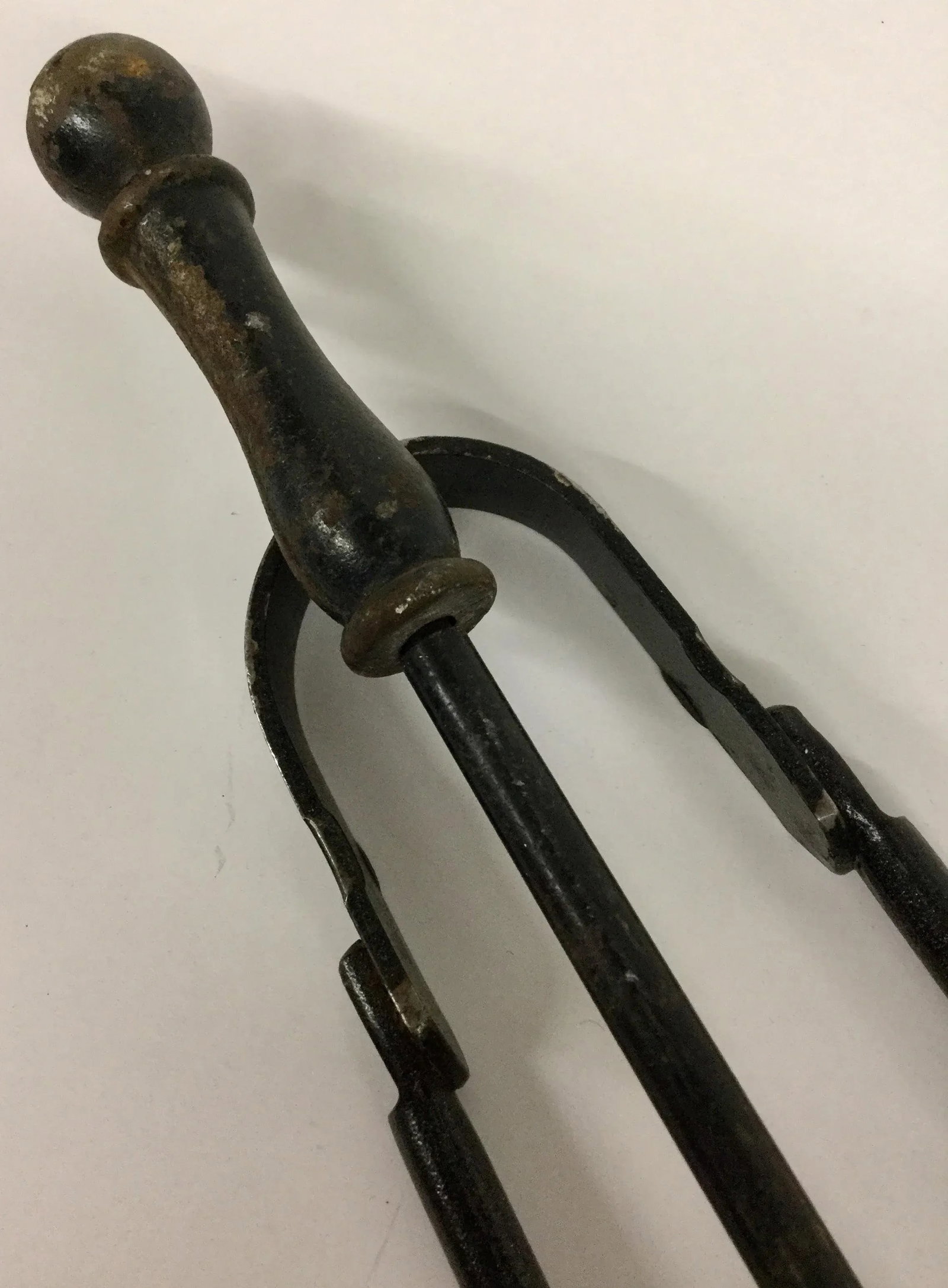 French Antique Wrought Iron Fireplace Tool Set - 2 Piece - 8