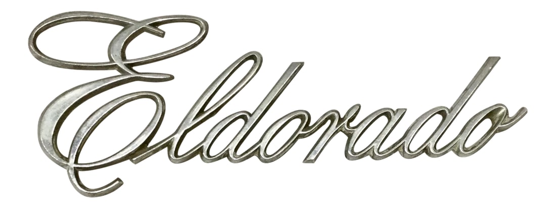 Eldorado Stainless Car Emblem: Very cool stainless steel original car embellishment. Eldorado is the word. Get this as a gift for car lovers. Use it in the man cave for cool decoration. The last picture shows one of the stems has
