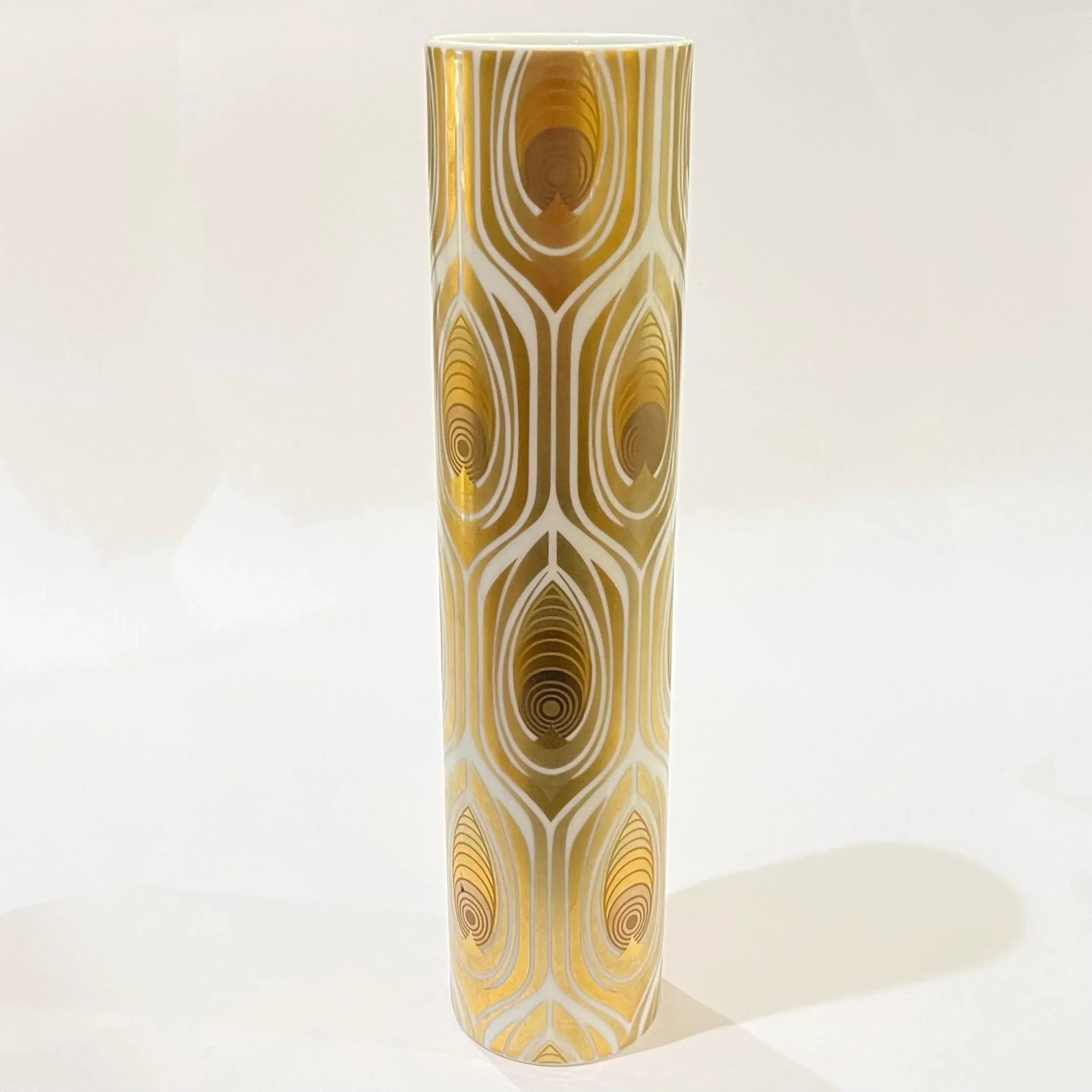 1970s Rosenthal Studio Line Gold "Peacock Feather" Vase by Bjorn Wiinblad - 9