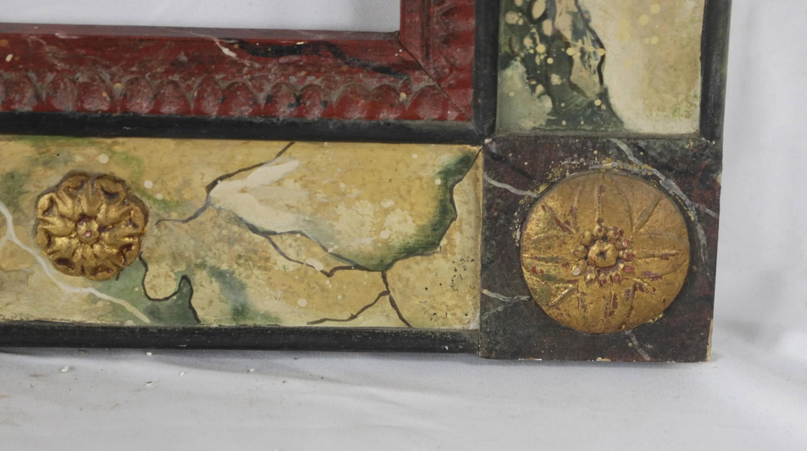 Retro Design Regency Style Gilded and Trompe l'Oeil Marble Mirror - 7