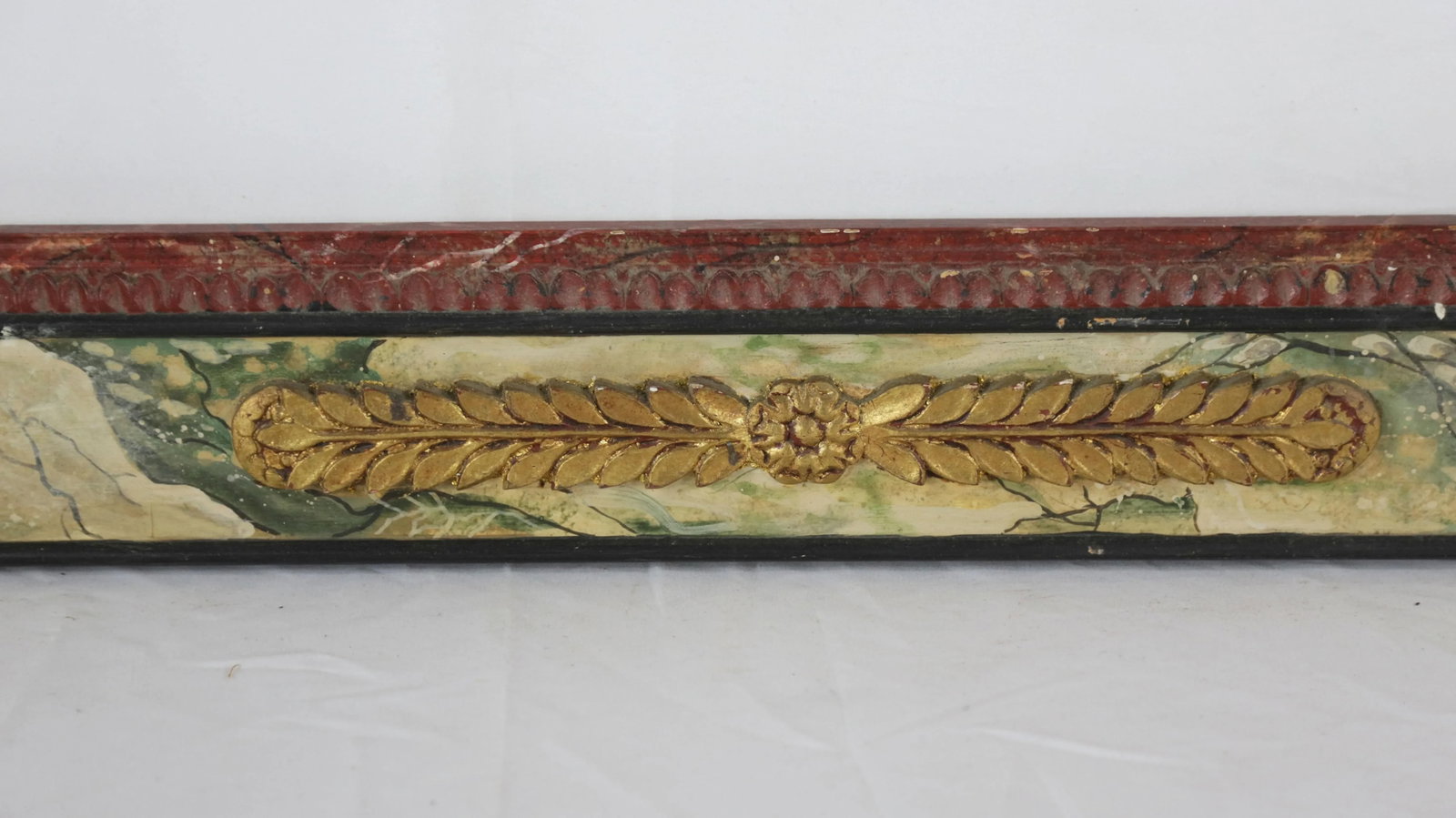 Retro Design Regency Style Gilded and Trompe l'Oeil Marble Mirror - 8