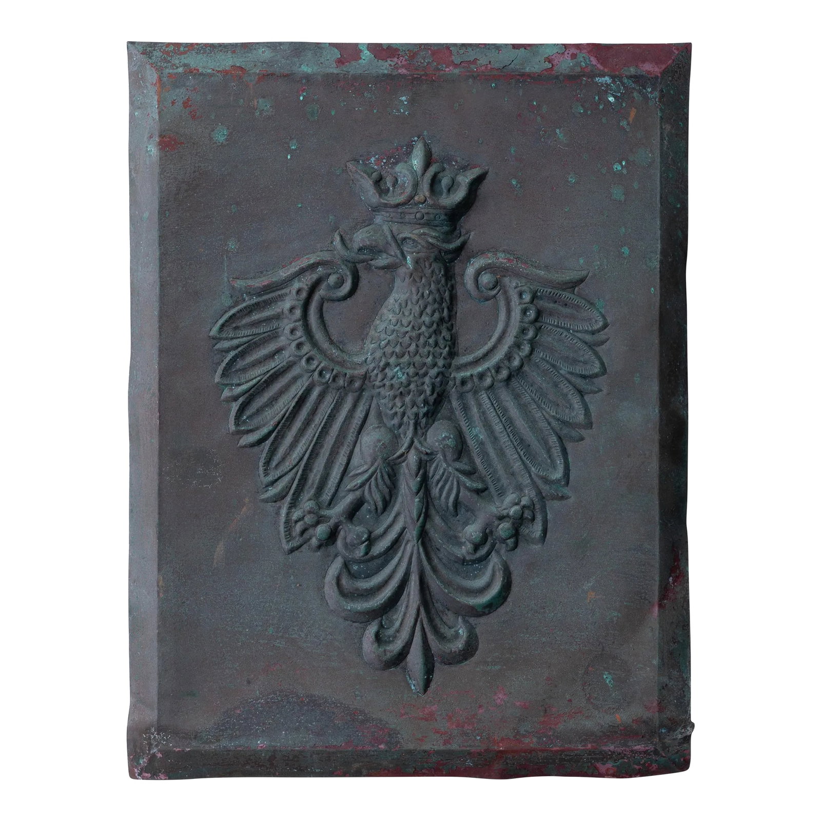 Polish Coat of Arms Copper Relief Plaque: A vintage Polish coat of arms copper relief plaque, early 20th century. 16 1/2 by 22 inches Condition: Alterations: Original Condition Unaltered Imperfections: Some Imperfections Condition Notes: