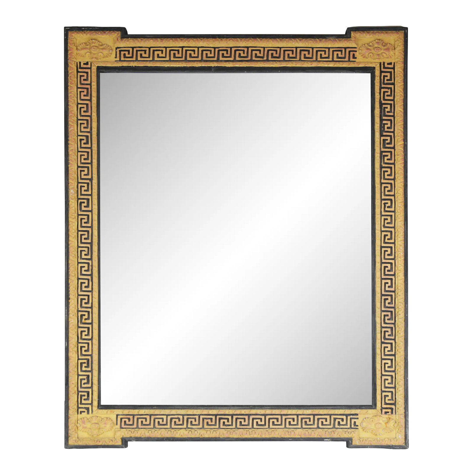 Hand-Carved Greek Key Design Framed Mirror: Greek keys have become a popular choice for adding visual interest and sophistication to modern designs. One way to incorporate a Greek key into a modern design is to use it as a border design. The