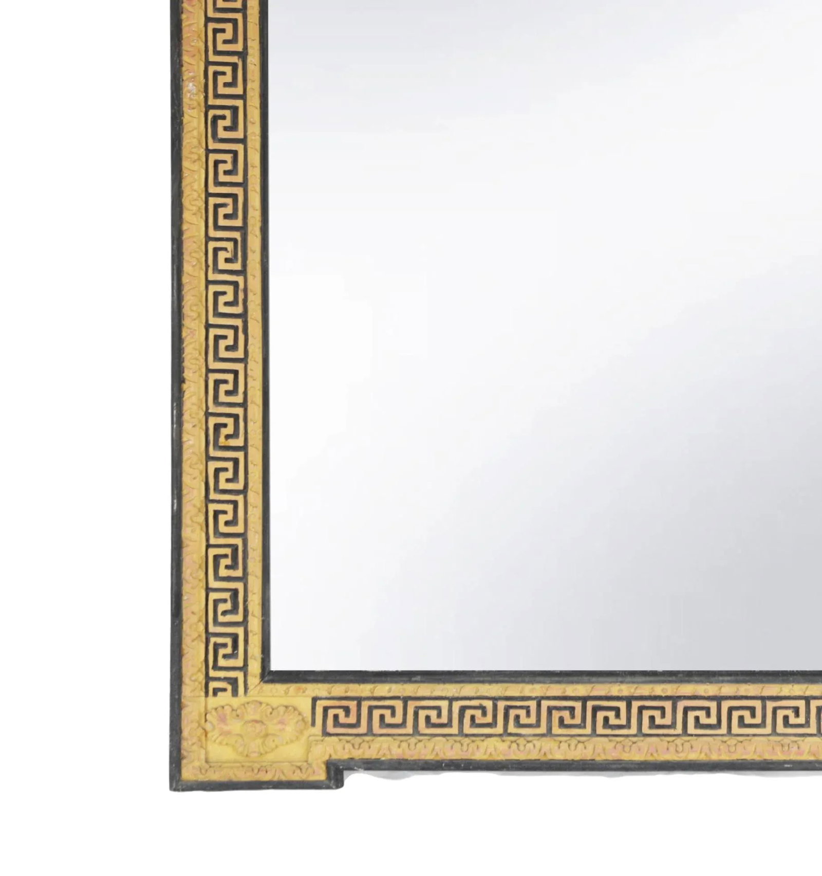 Hand-Carved Greek Key Design Framed Mirror - 2