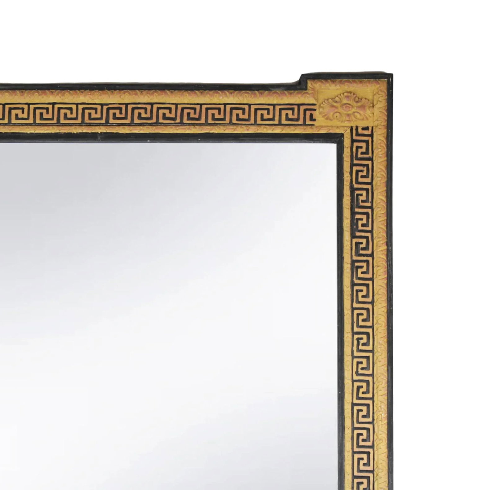 Hand-Carved Greek Key Design Framed Mirror - 3
