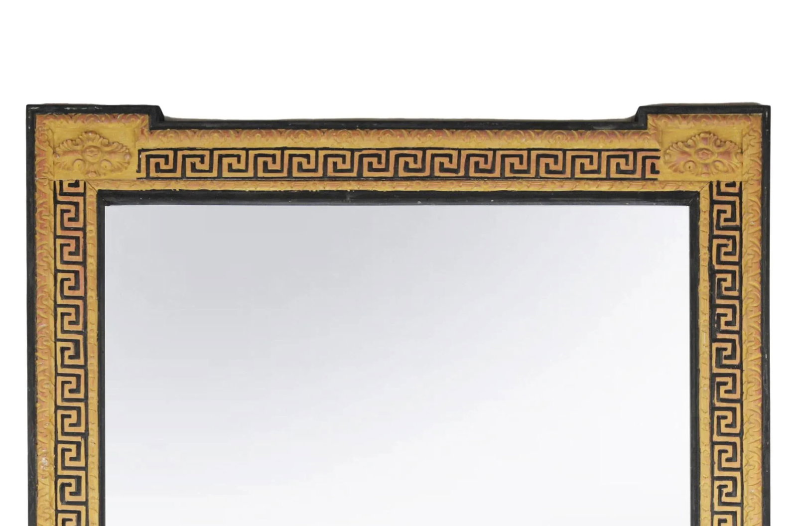 Hand-Carved Greek Key Design Framed Mirror - 4