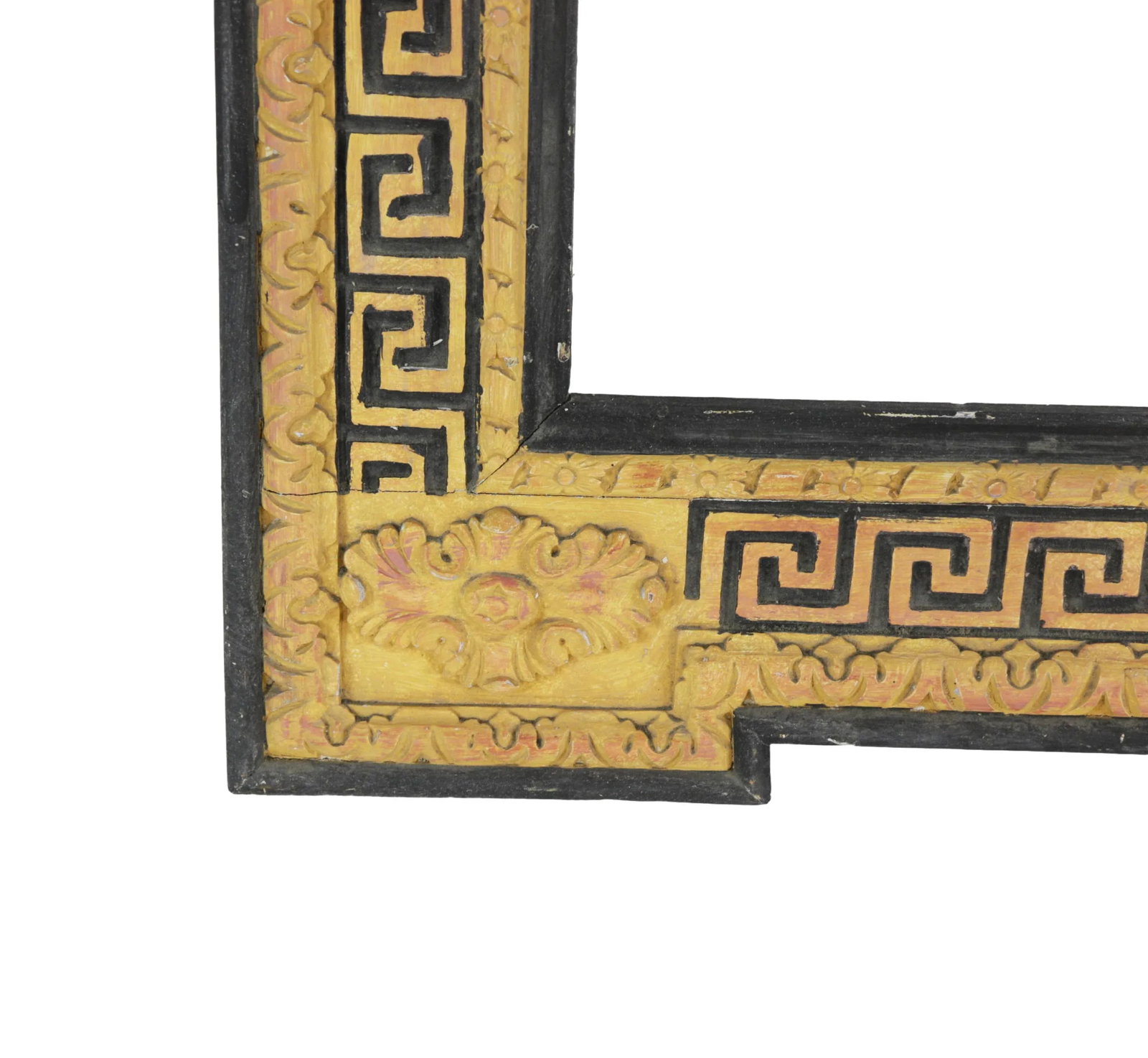 Hand-Carved Greek Key Design Framed Mirror - 7