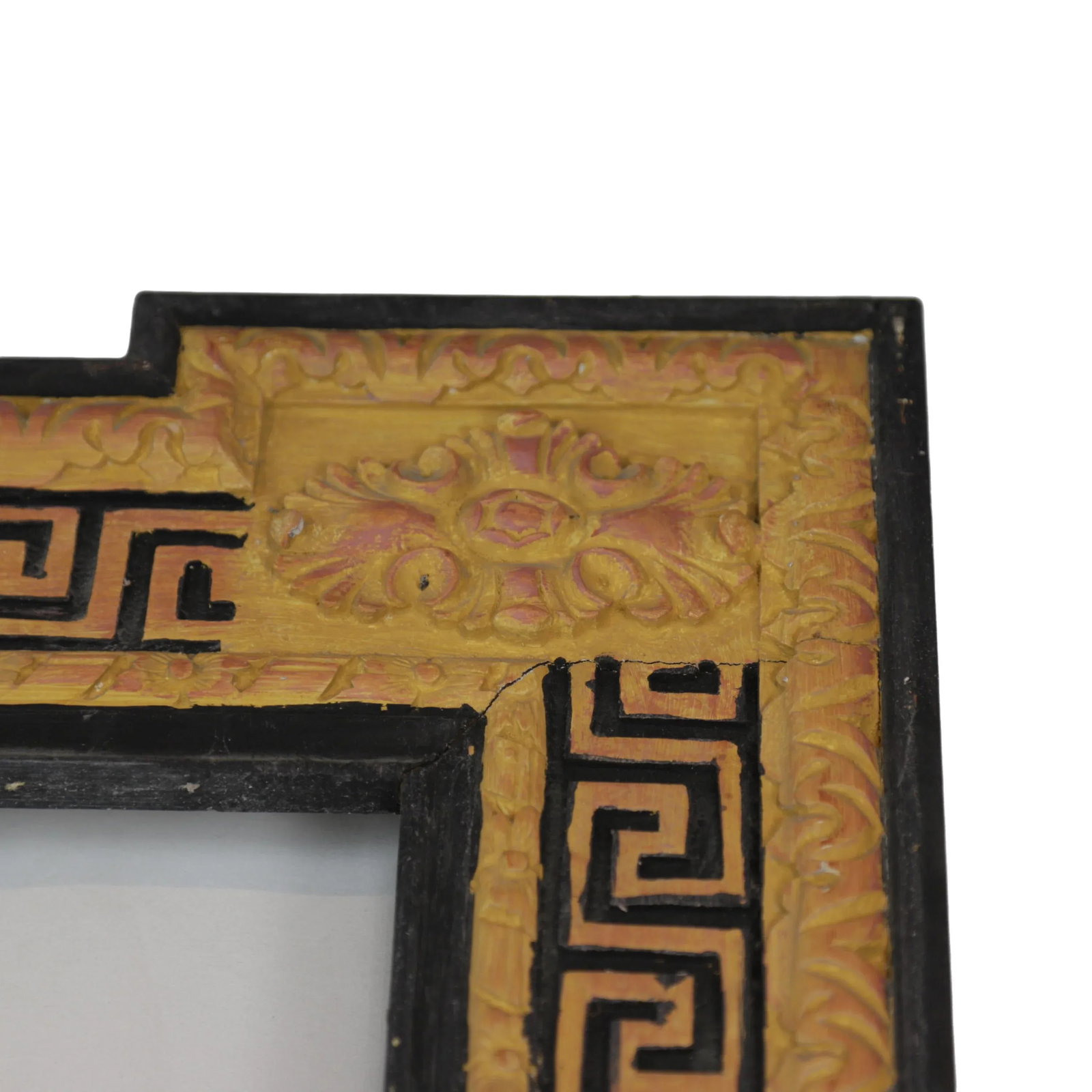 Hand-Carved Greek Key Design Framed Mirror - 9