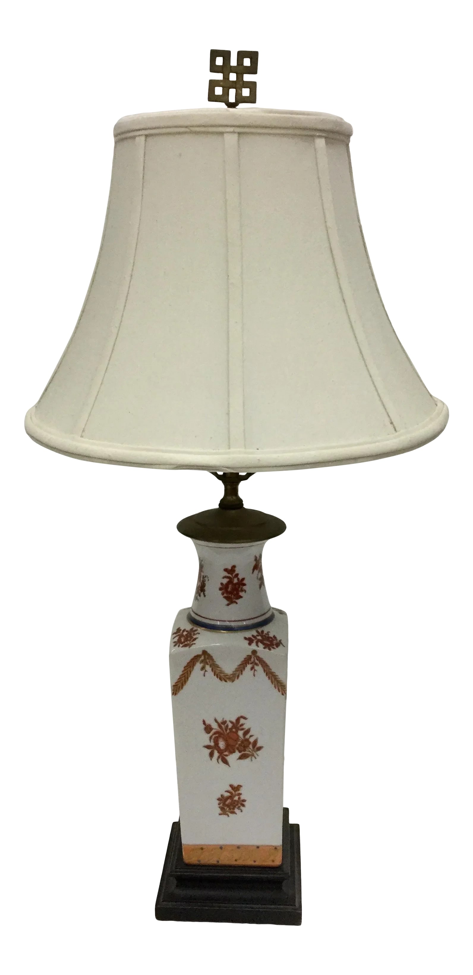 Vintage Honi Chilo Traditional Porcelain Table Lamp: The complete vintage lamp you need now. Comes with the shade, the harp, and the cool finial. This brand is well know to interior decorators worldwide. The colors are perfect for NOW!! Don't miss this 