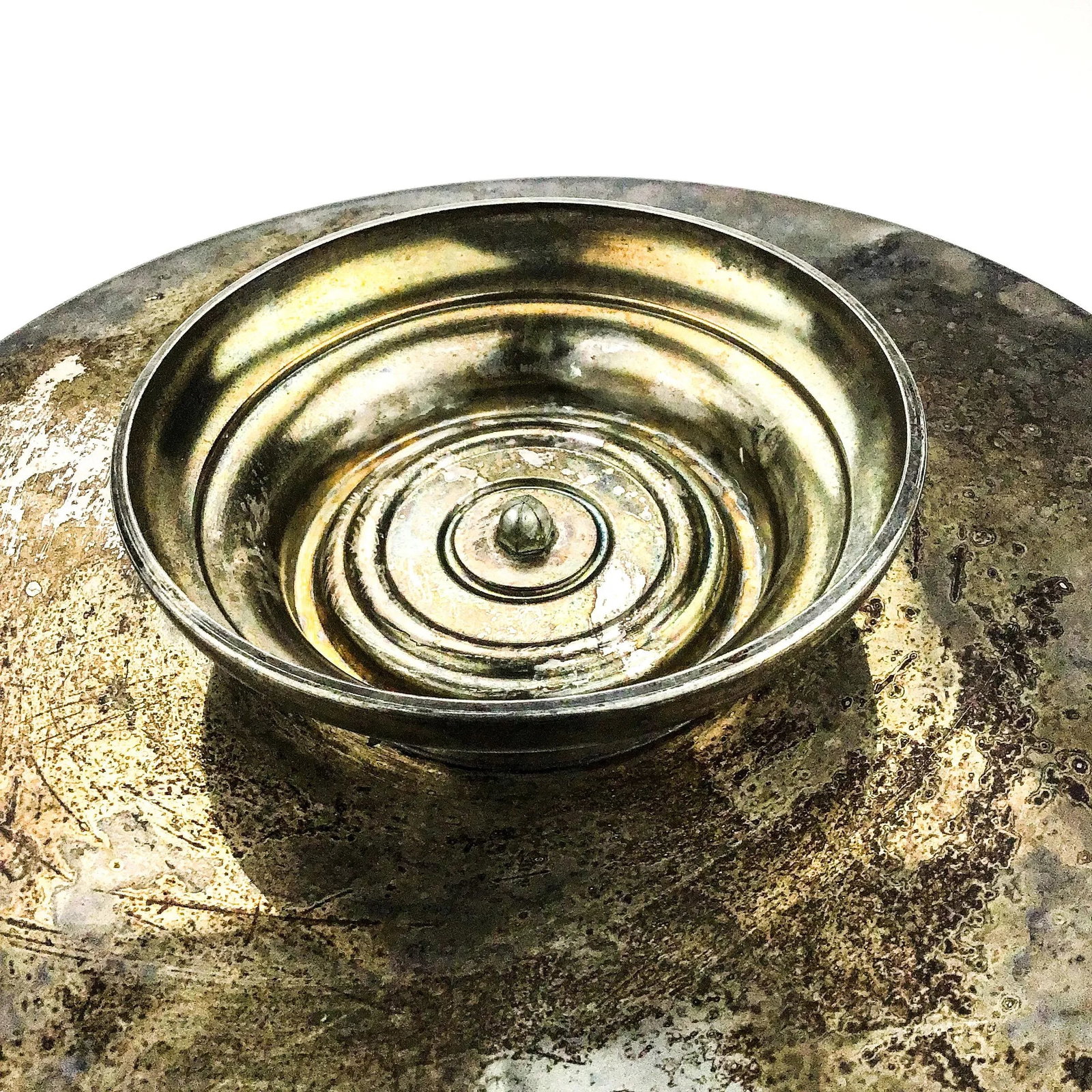Vintage Silver Plate Turning Lazy Susan Display Tray - 12