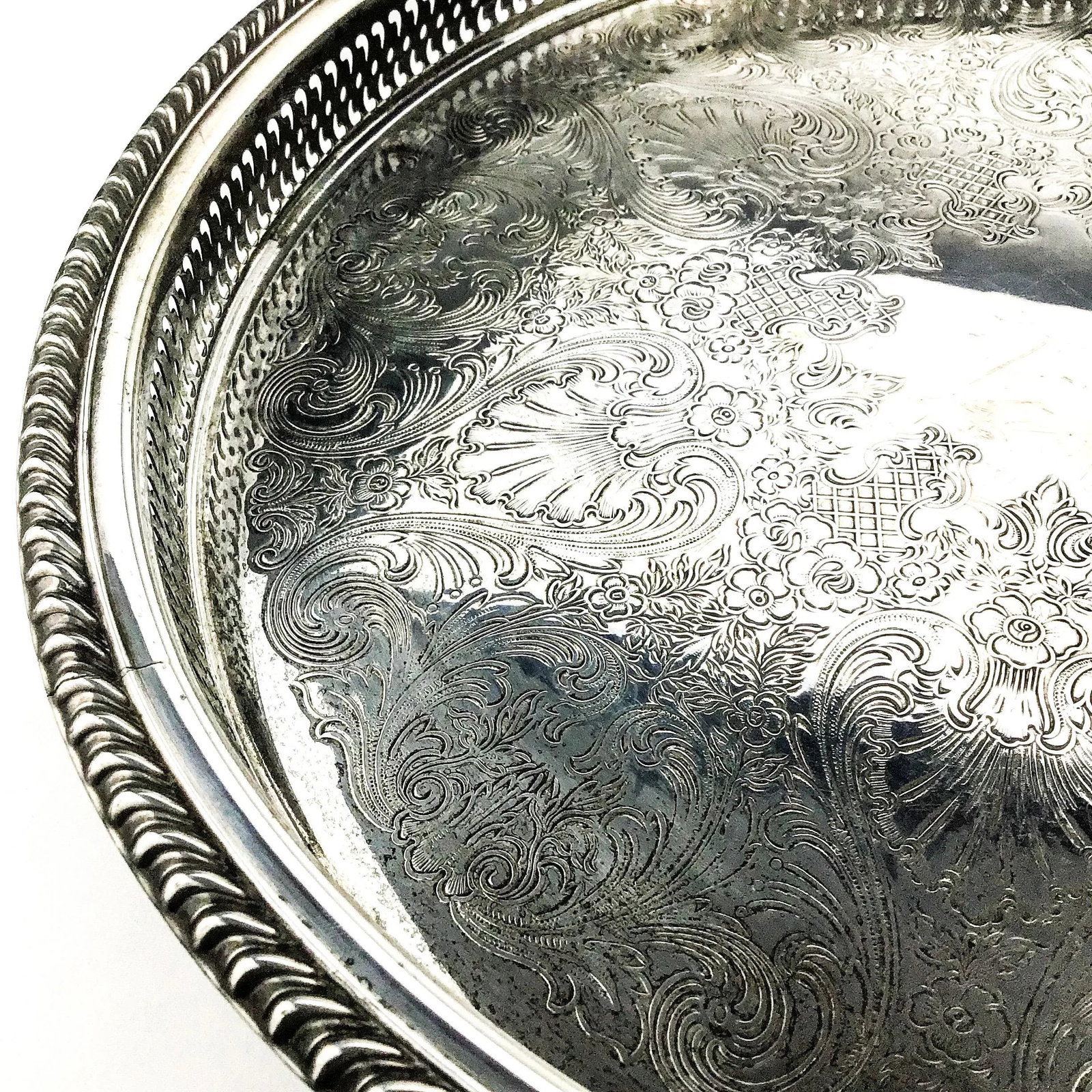Vintage Silver Plate Turning Lazy Susan Display Tray - 5
