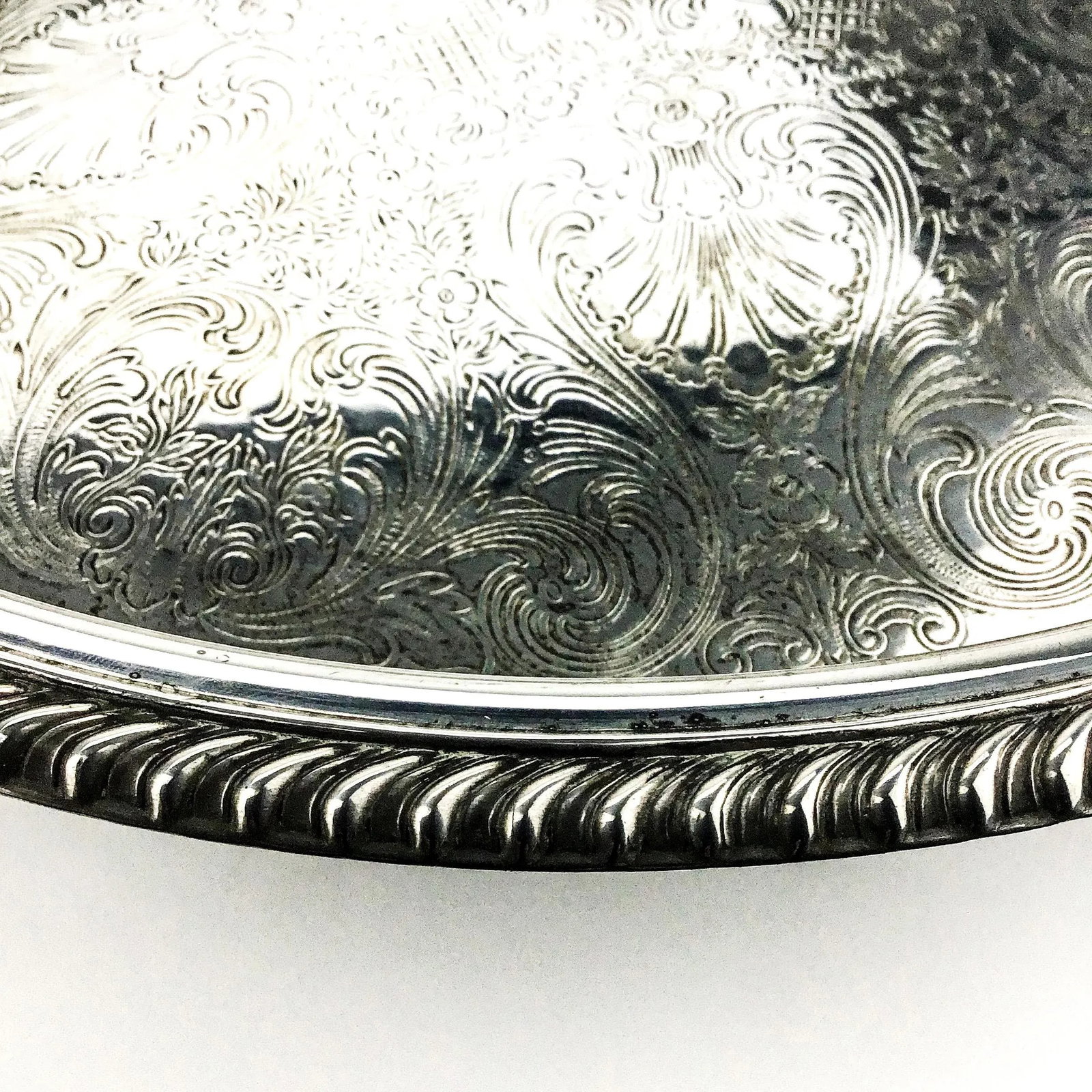 Vintage Silver Plate Turning Lazy Susan Display Tray - 7