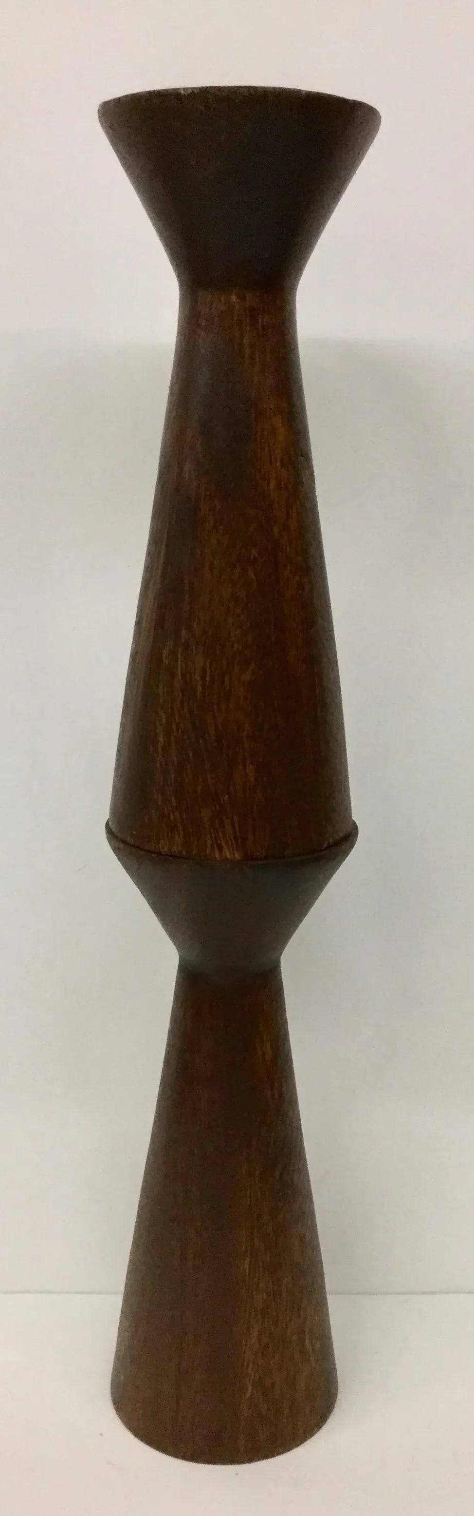 1950s Boho Chic Solid Wood Candle Holders - a Pair - 11