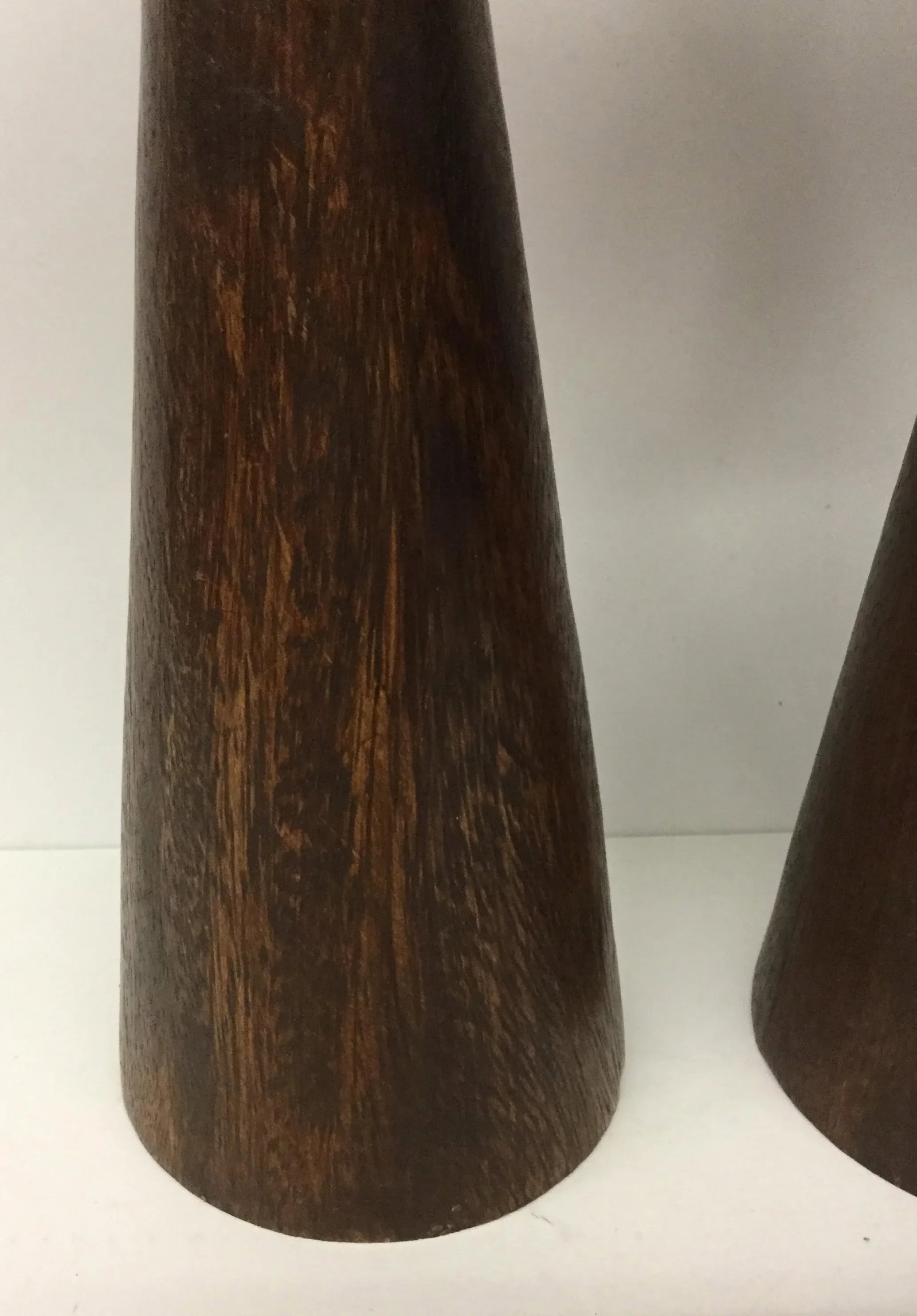 1950s Boho Chic Solid Wood Candle Holders - a Pair - 2