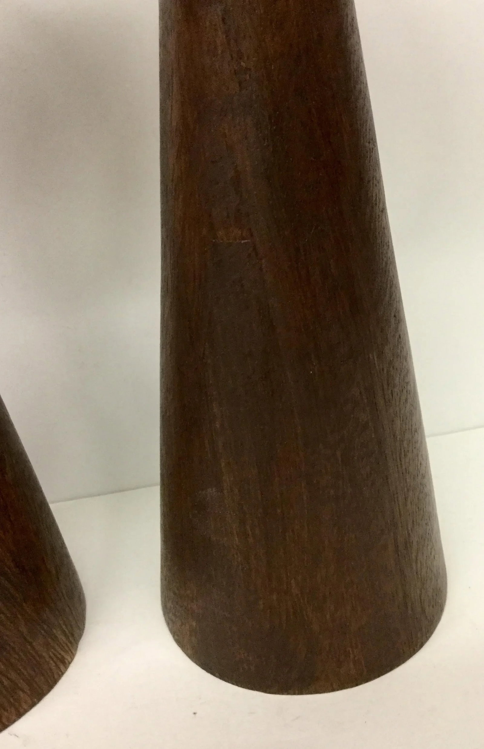 1950s Boho Chic Solid Wood Candle Holders - a Pair - 3