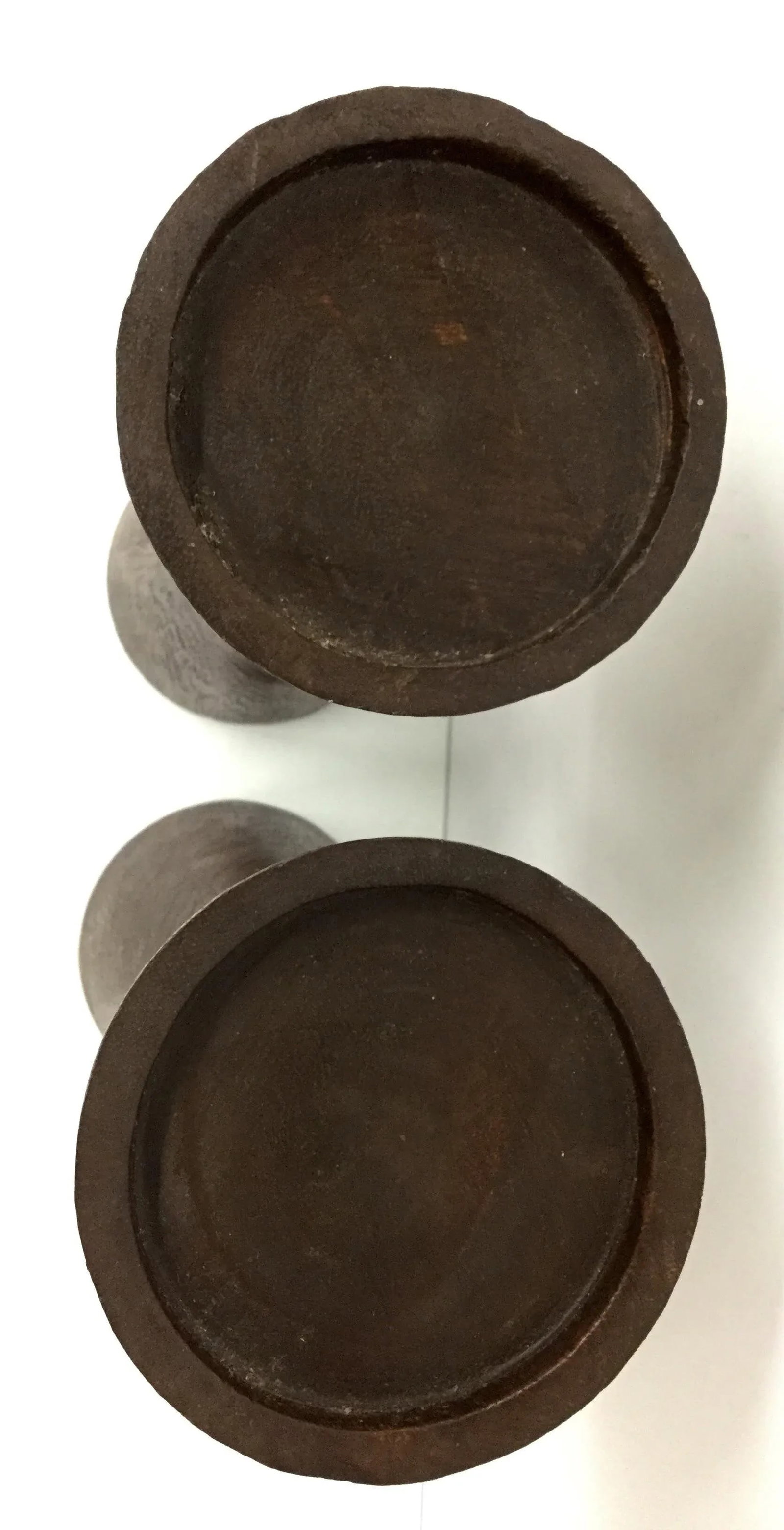 1950s Boho Chic Solid Wood Candle Holders - a Pair - 5