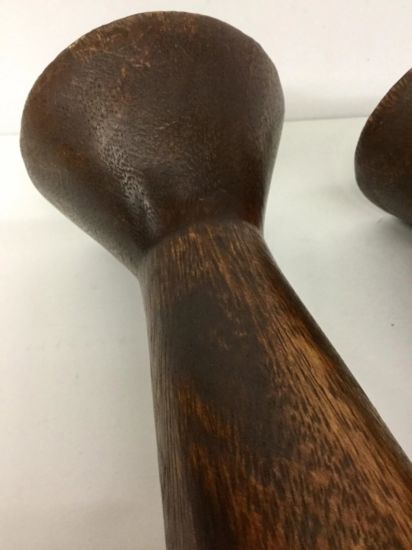 1950s Boho Chic Solid Wood Candle Holders - a Pair - 9