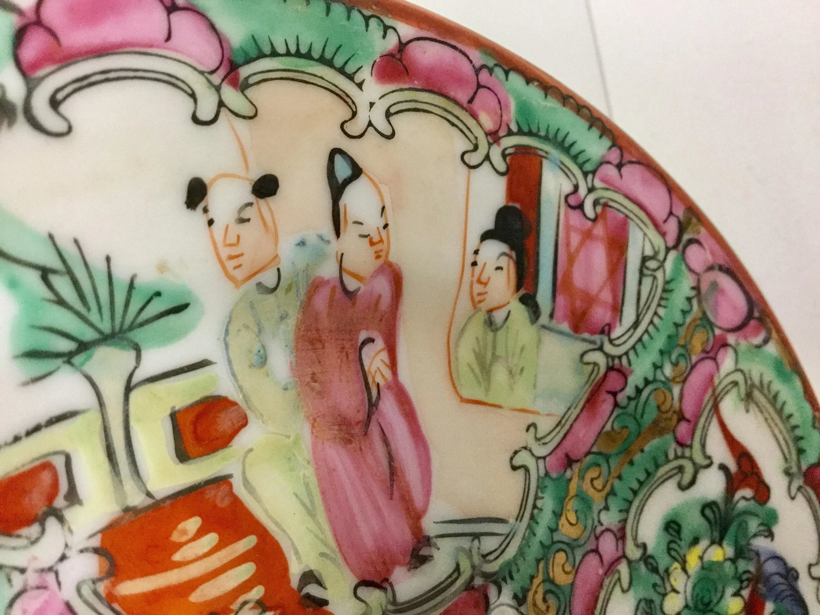 Vintage Rose Medallion Hand Painted Plate - 9