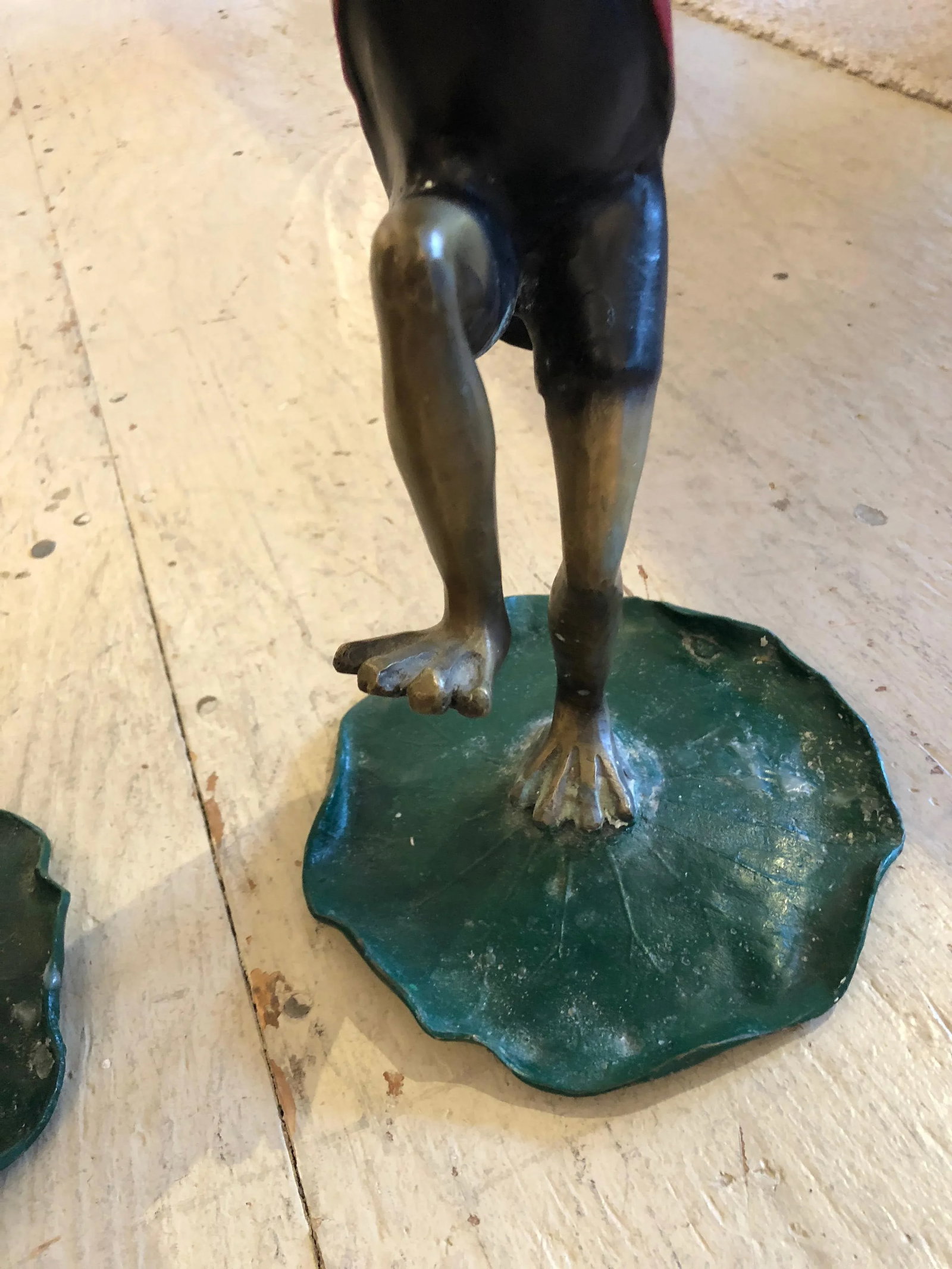 1950s Vintage Painted Bronze Frog Candleholders - a Pair - 6