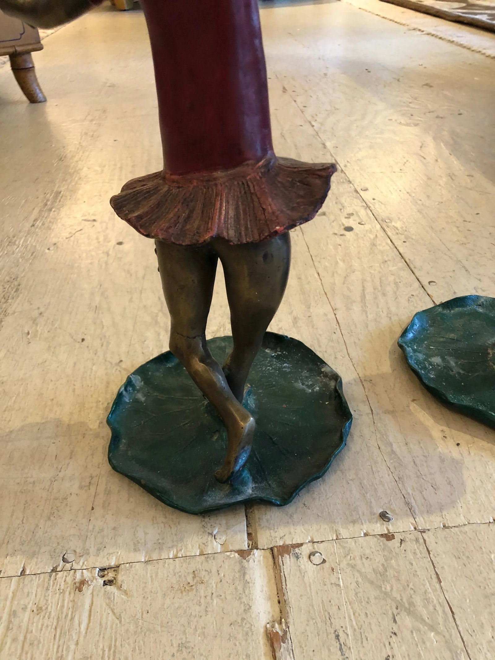 1950s Vintage Painted Bronze Frog Candleholders - a Pair - 8