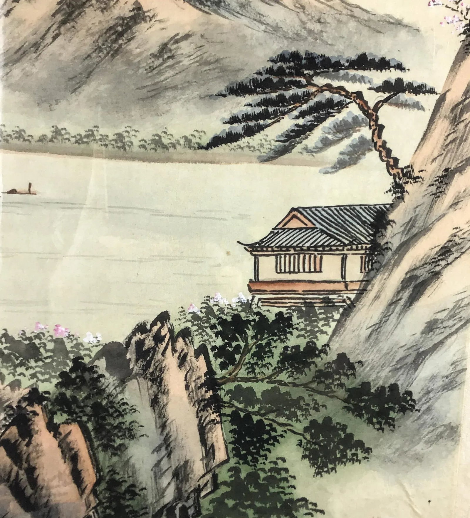 Framed Original Watercolor Paintings Asian Landscapes a Pair - 10