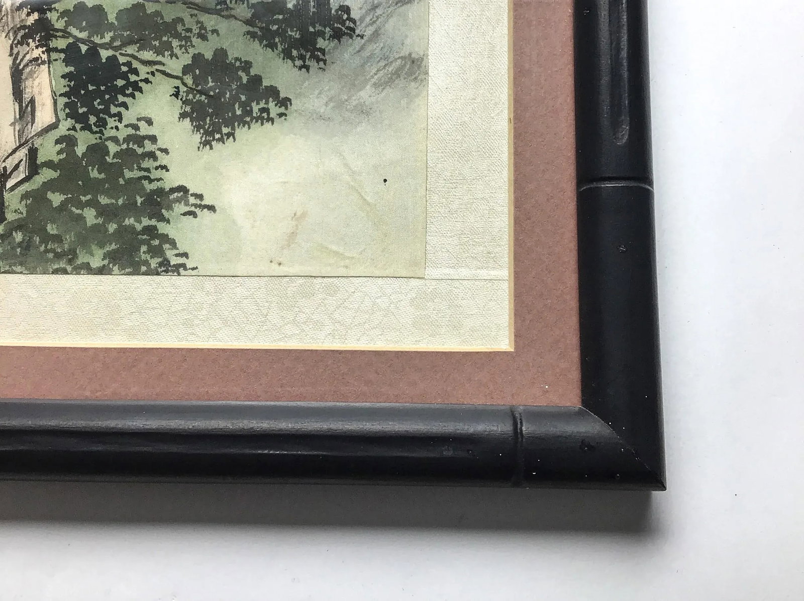 Framed Original Watercolor Paintings Asian Landscapes a Pair - 6