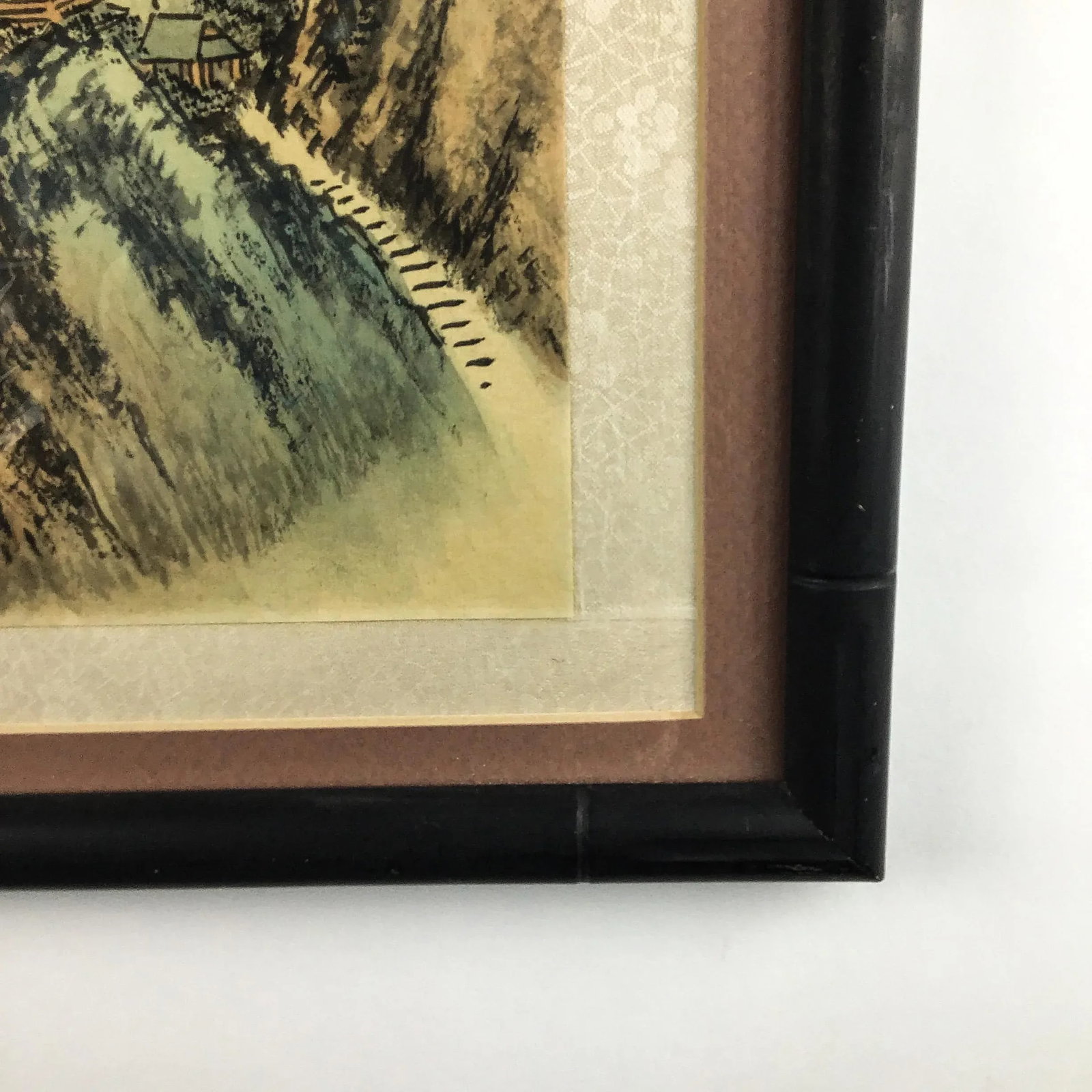Framed Original Watercolor Paintings Asian Landscapes a Pair - 7