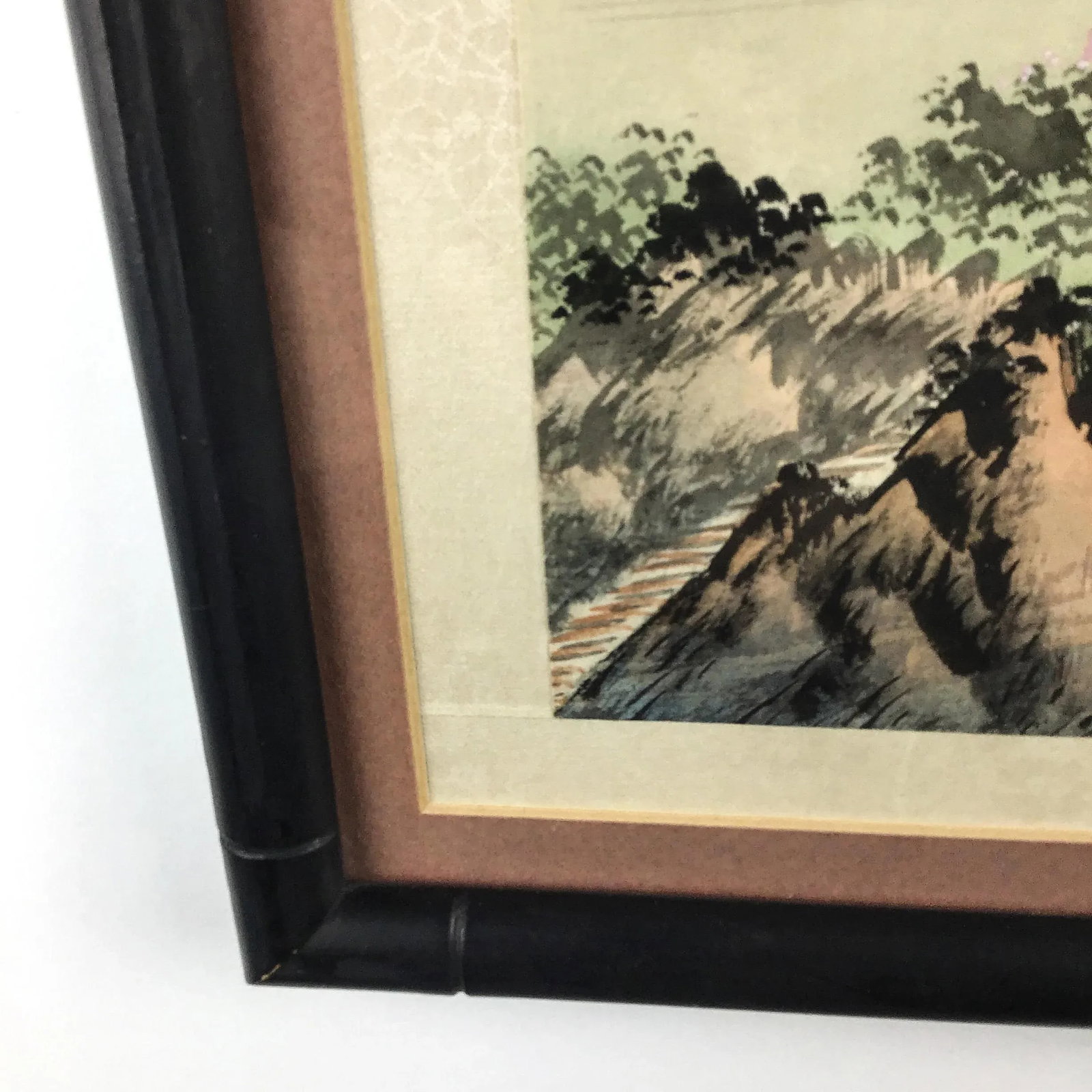 Framed Original Watercolor Paintings Asian Landscapes a Pair - 9