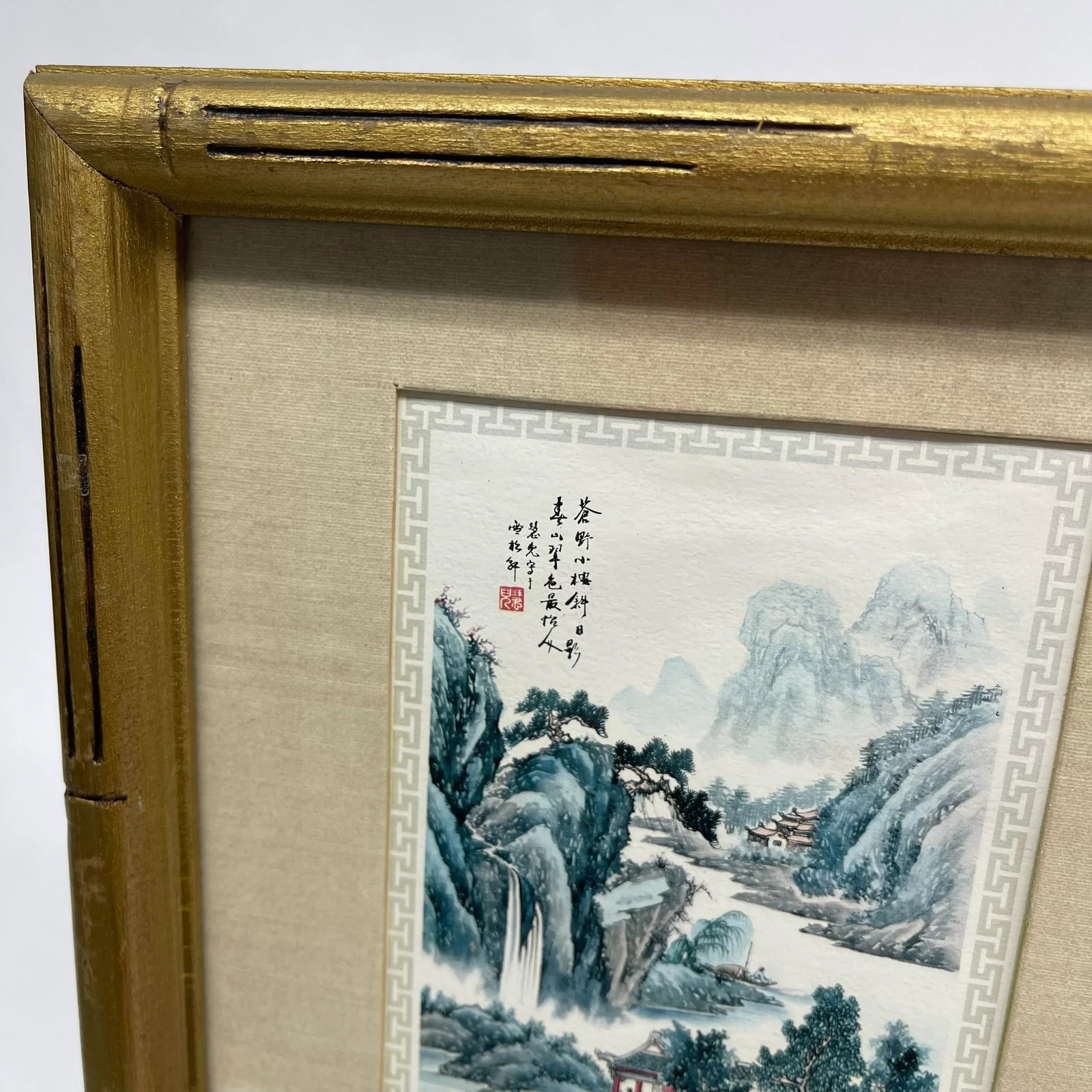Framed Vintage Print Chinese Landscape - 3