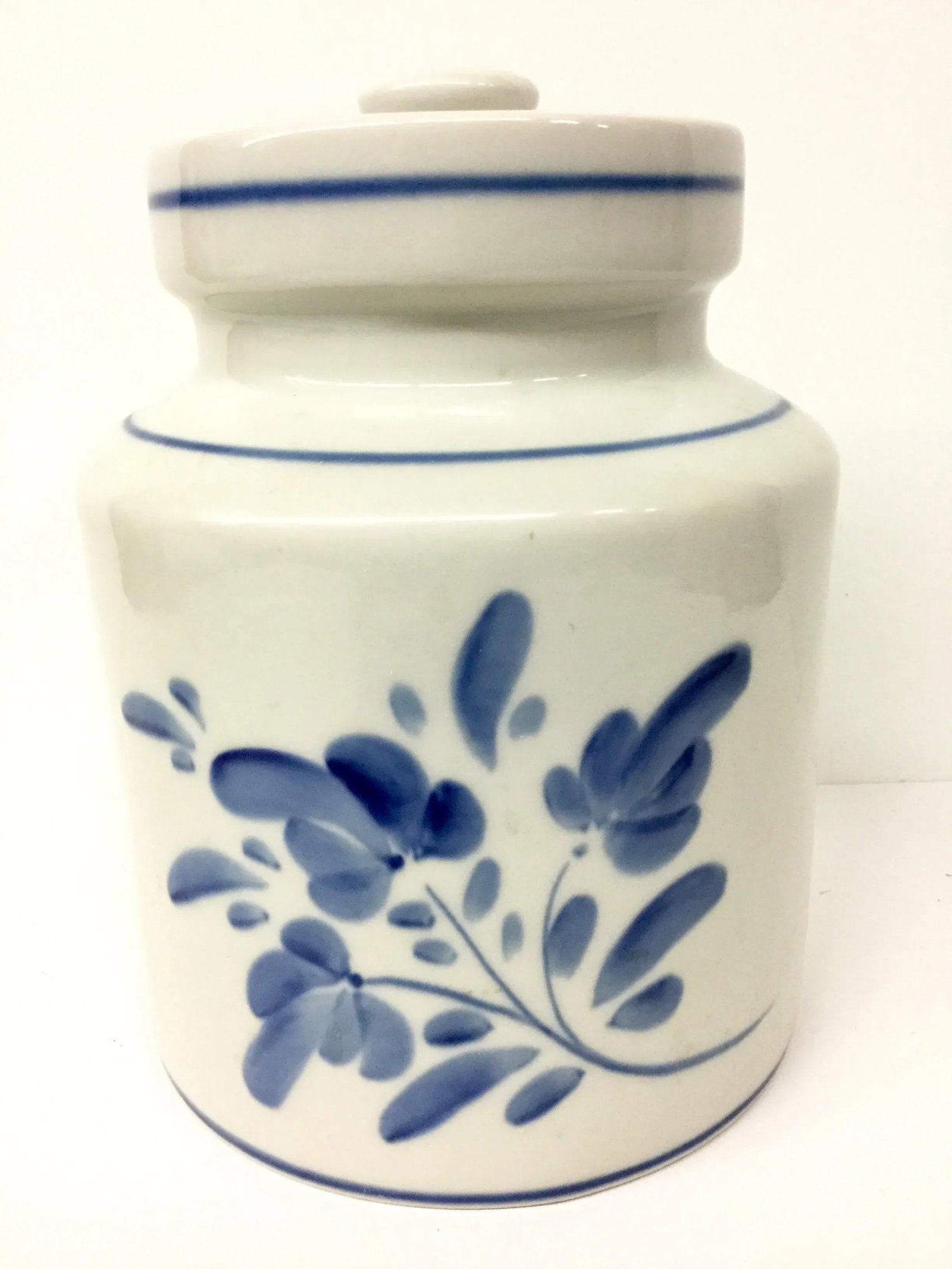 1980s Mediterranean Blue and White Cookie Jar - 13