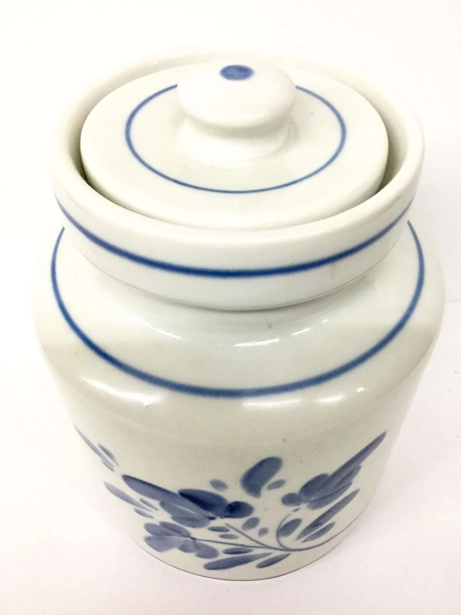 1980s Mediterranean Blue and White Cookie Jar - 2
