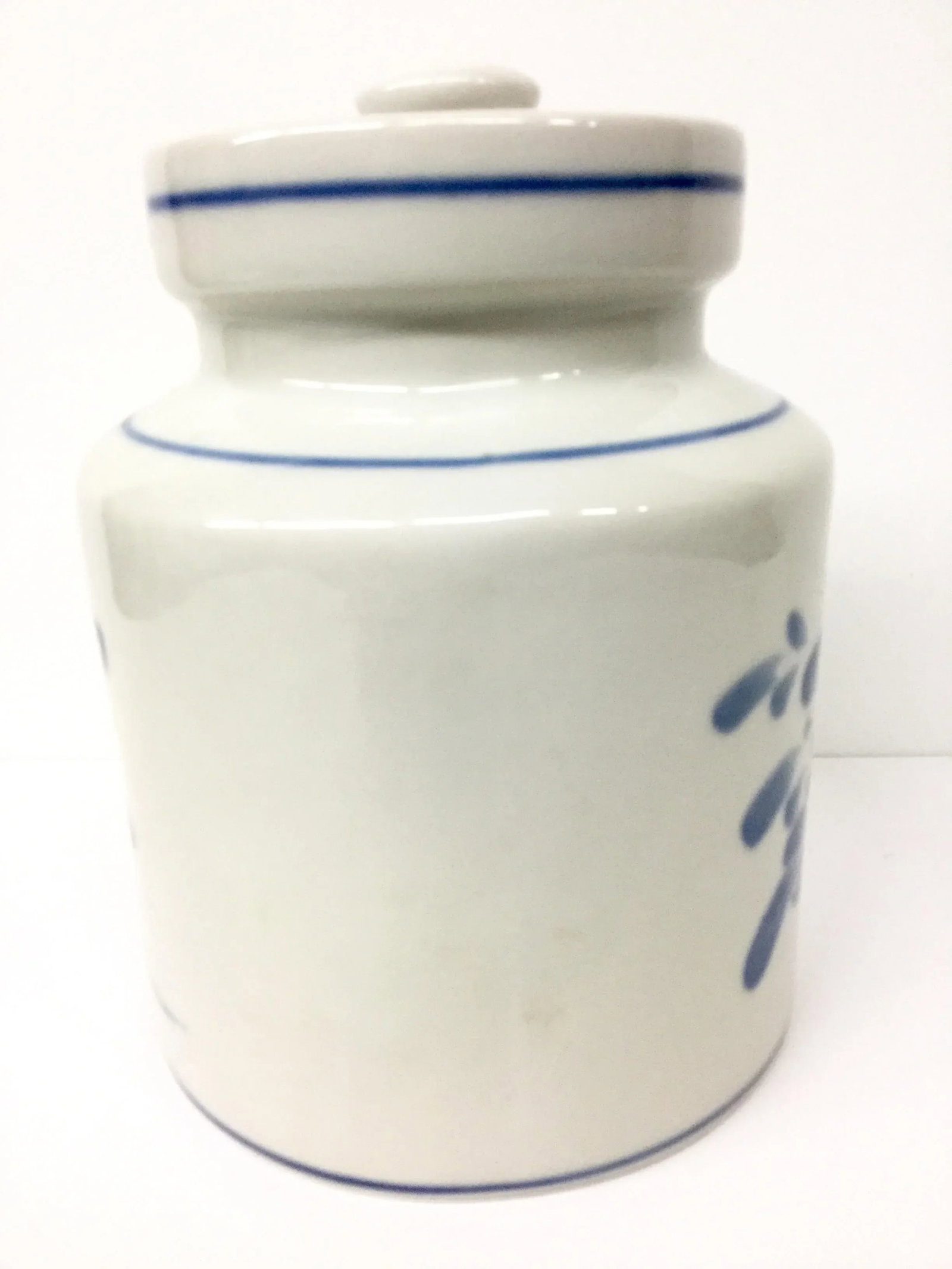 1980s Mediterranean Blue and White Cookie Jar - 3